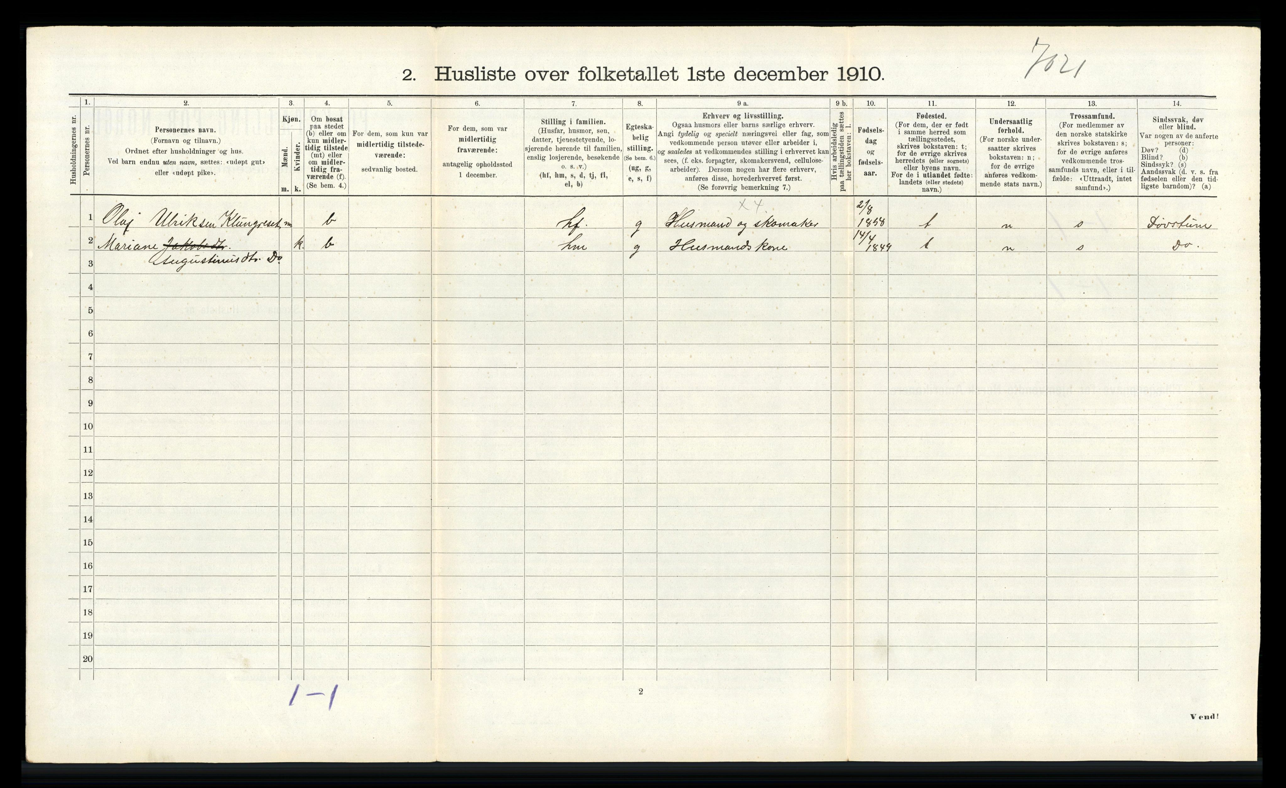 RA, 1910 census for Bremanger, 1910, p. 398