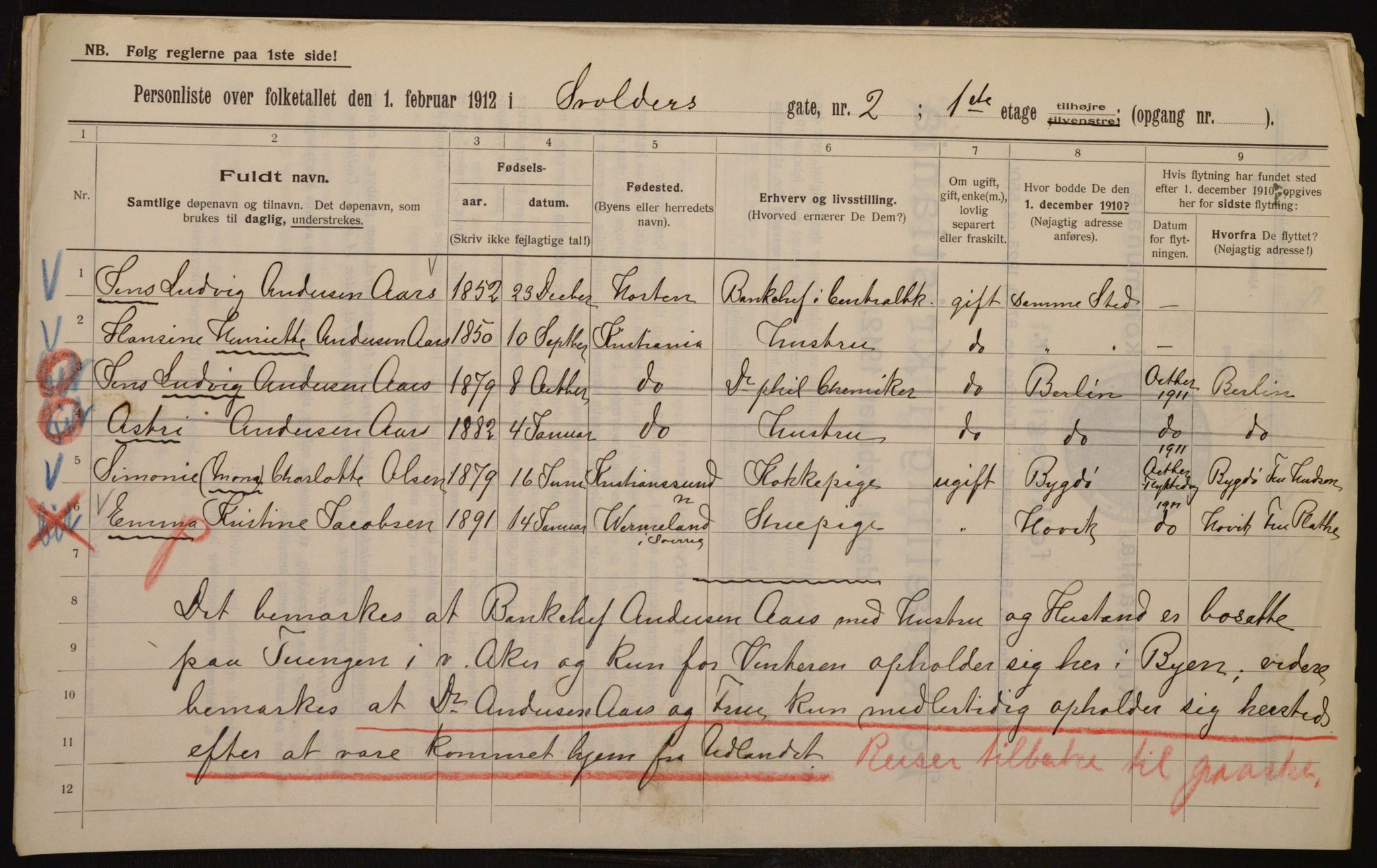 OBA, Municipal Census 1912 for Kristiania, 1912, p. 106268