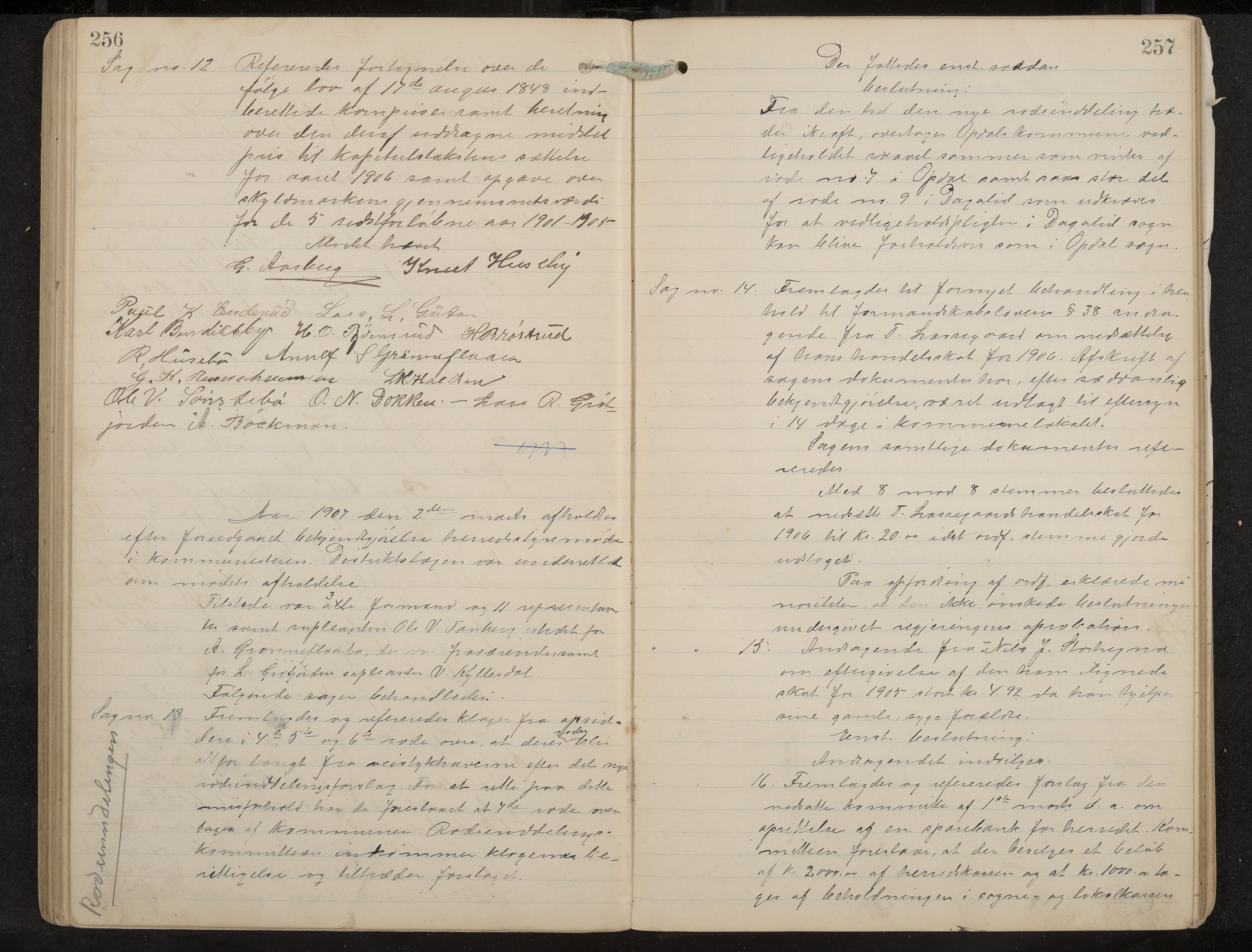 Uvdal formannskap og sentraladministrasjon, IKAK/0634021/A/Aa/L0001: Møtebok, 1901-1909, p. 256-257