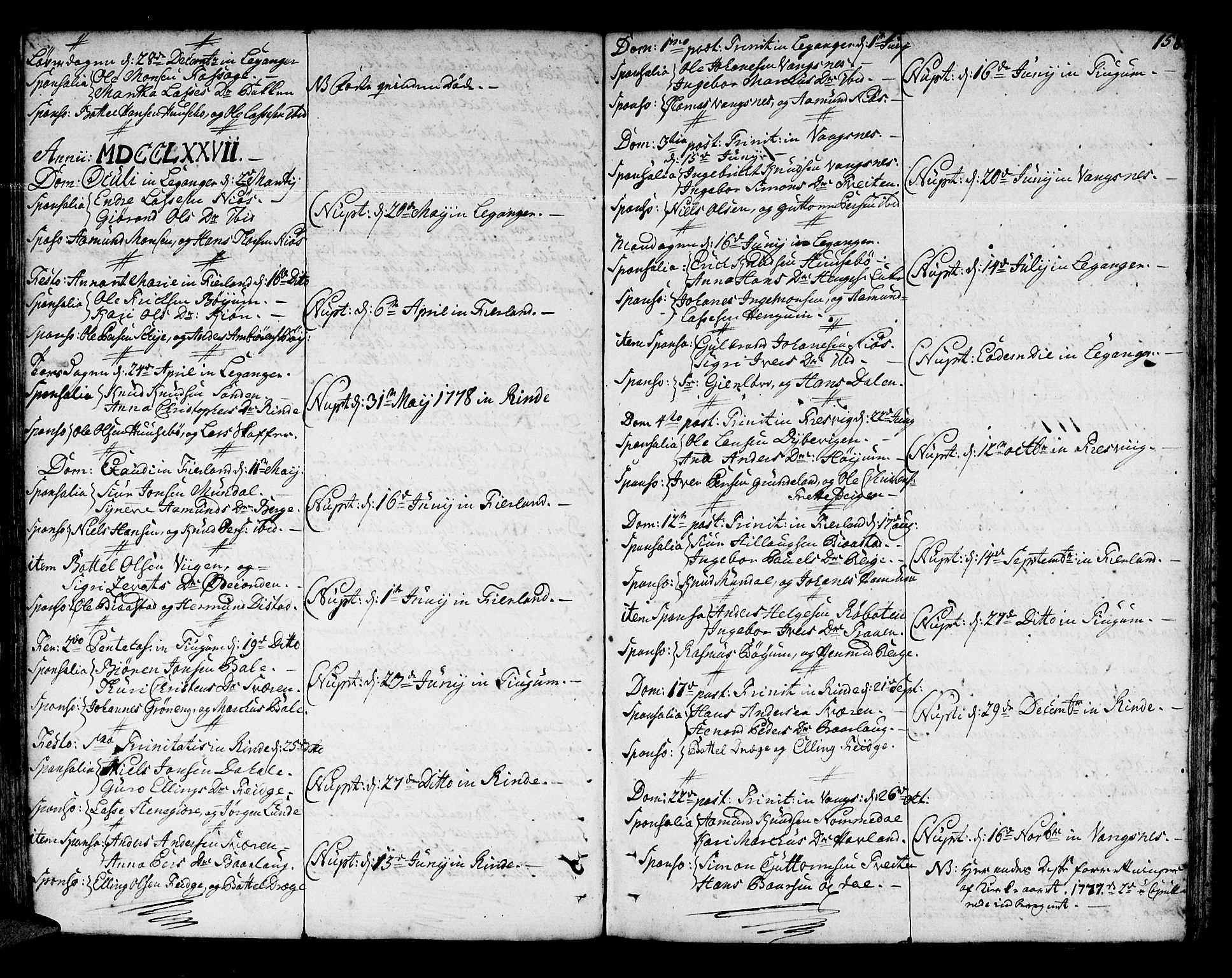 Leikanger sokneprestembete, SAB/A-81001: Parish register (official) no. A 4, 1770-1791, p. 158