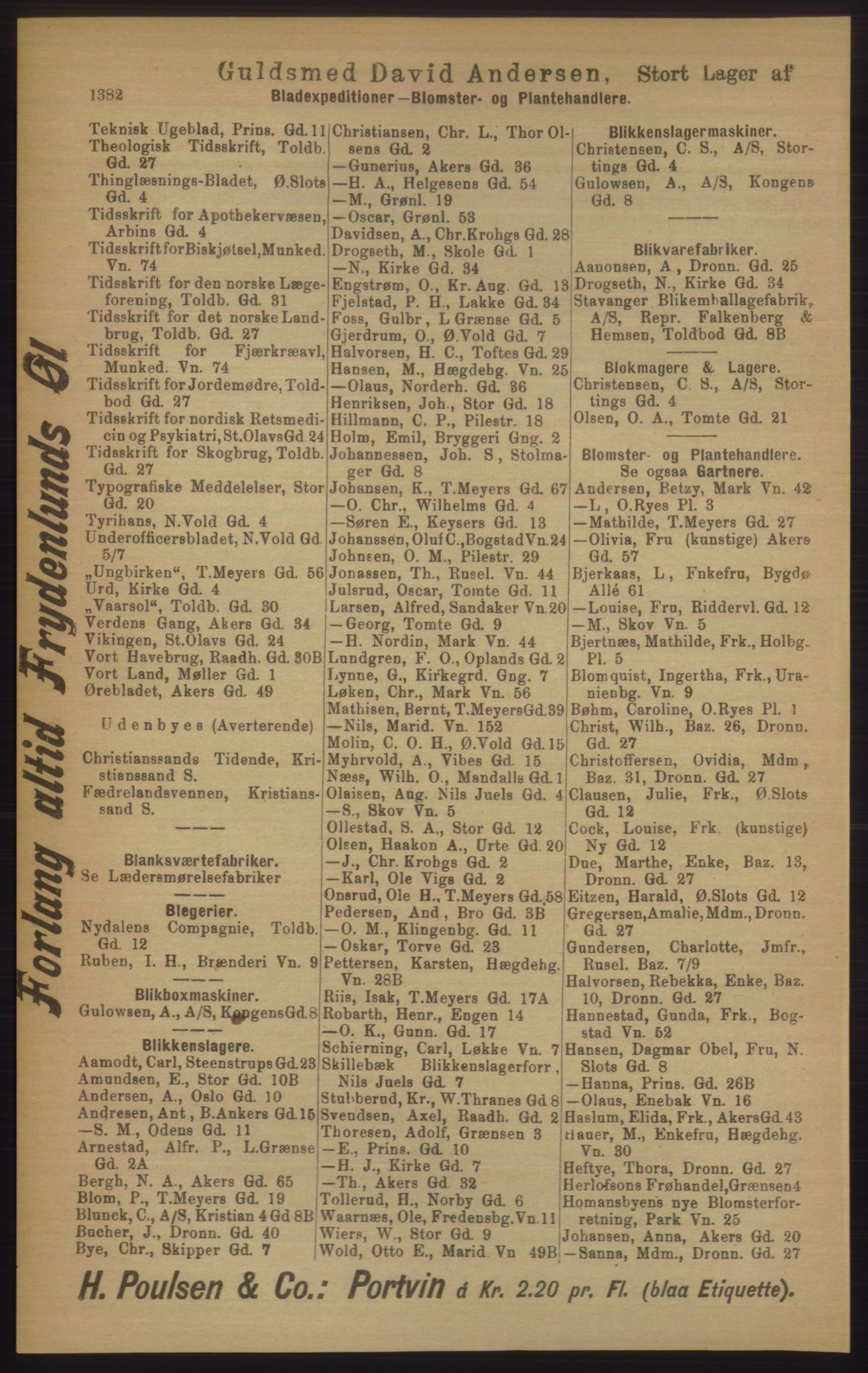 Kristiania/Oslo adressebok, PUBL/-, 1906, p. 1382