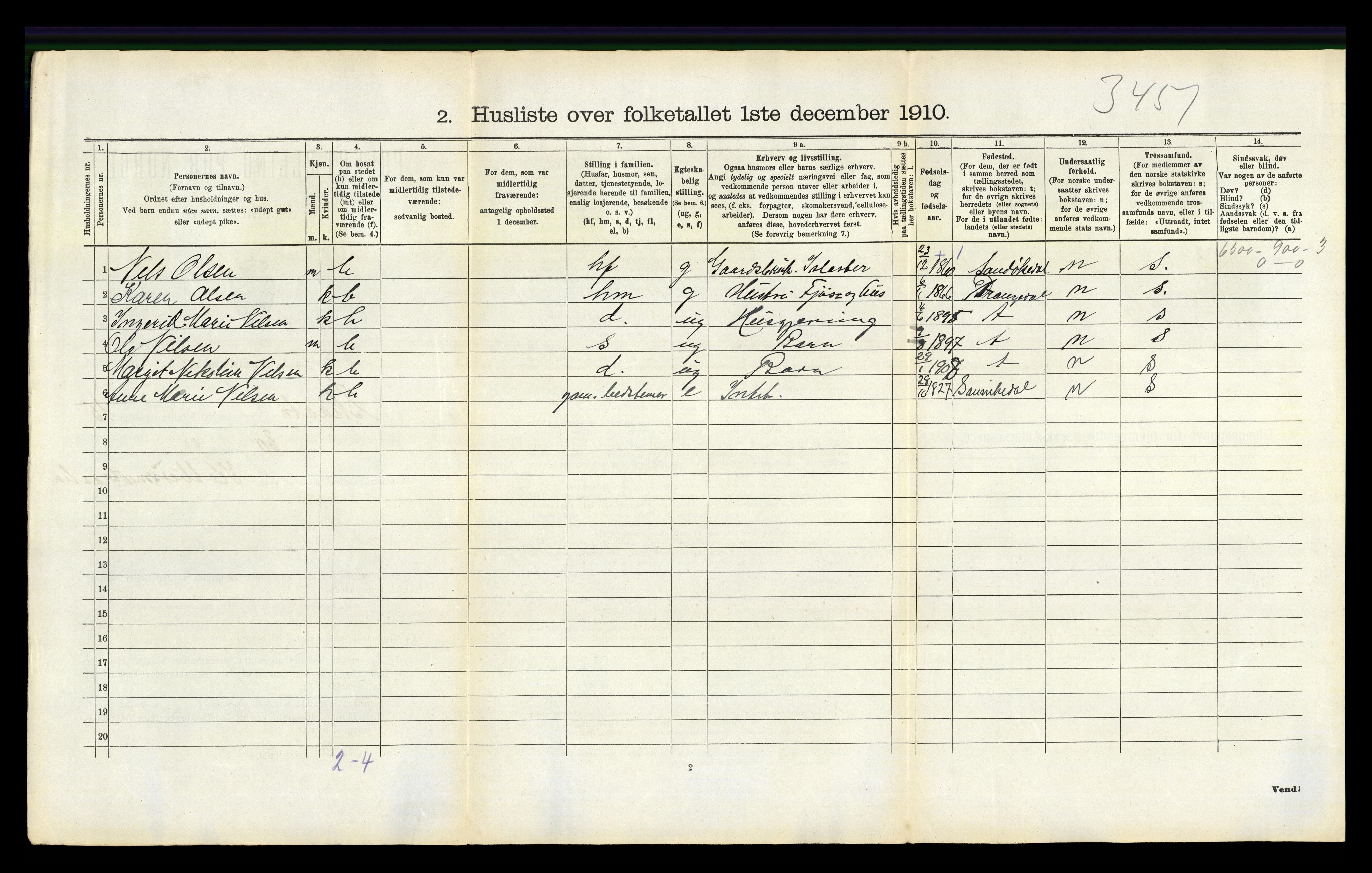 RA, 1910 census for Skåtøy, 1910, p. 1604