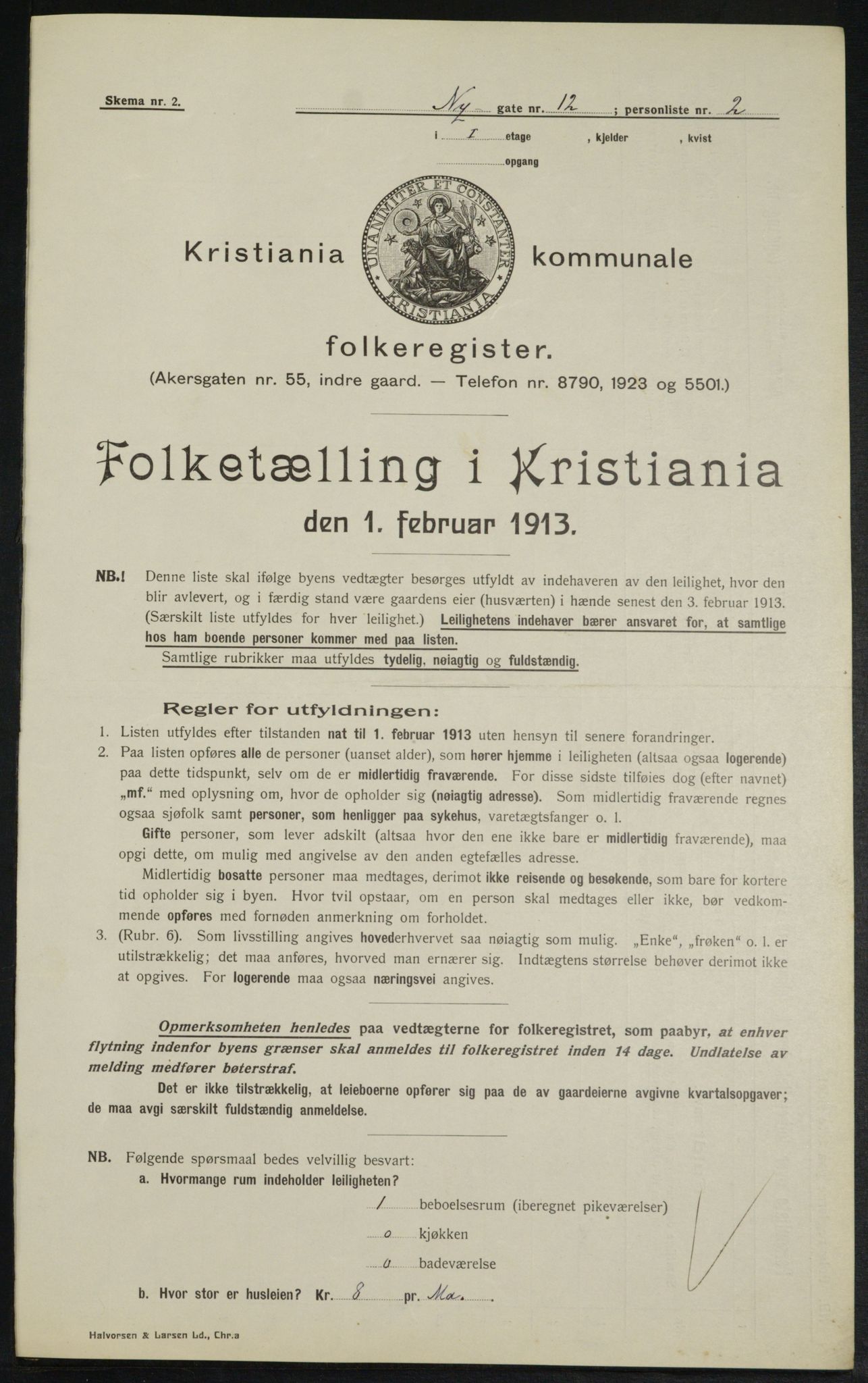 OBA, Municipal Census 1913 for Kristiania, 1913, p. 74101