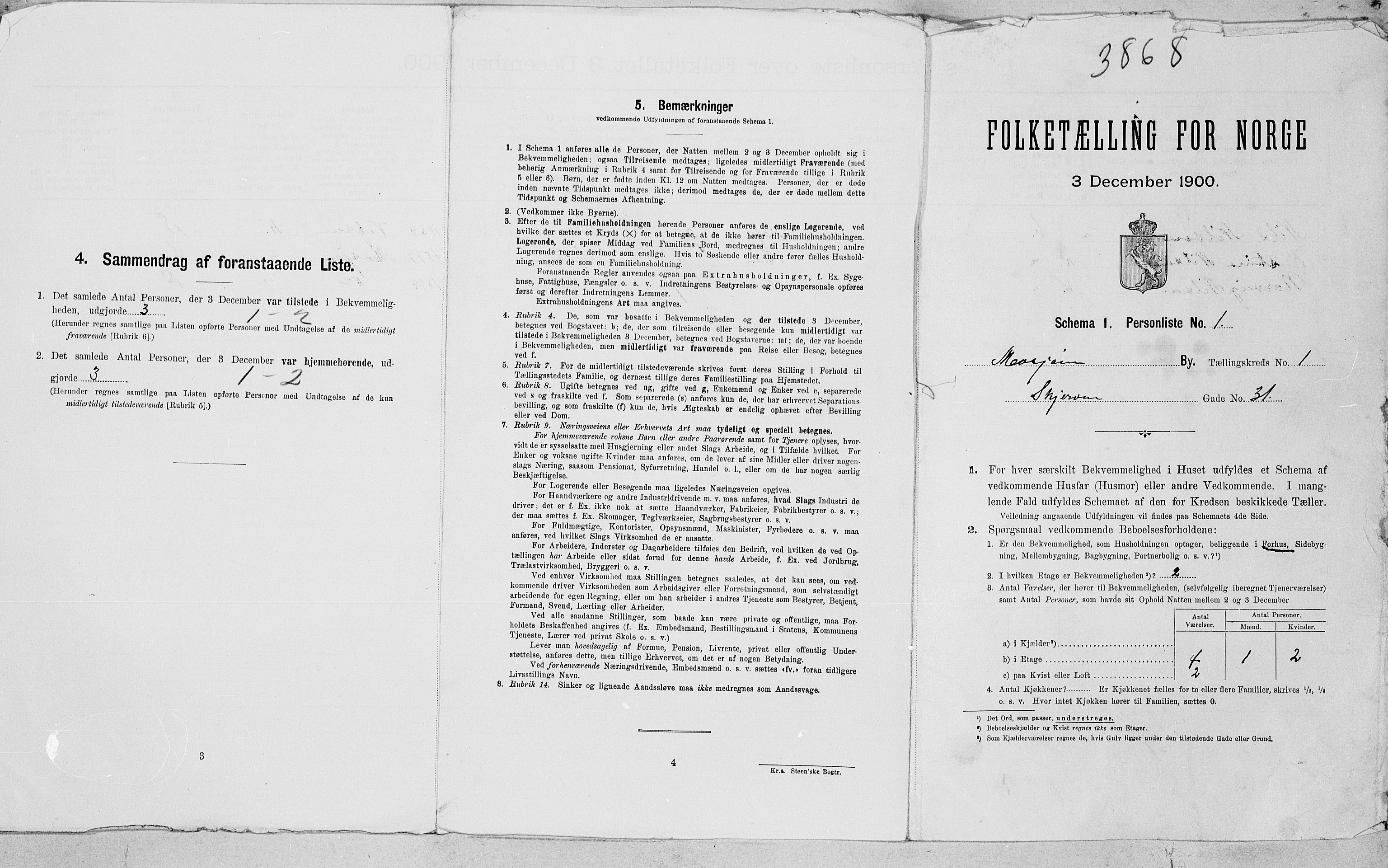 SAT, 1900 census for Mosjøen, 1900, p. 12