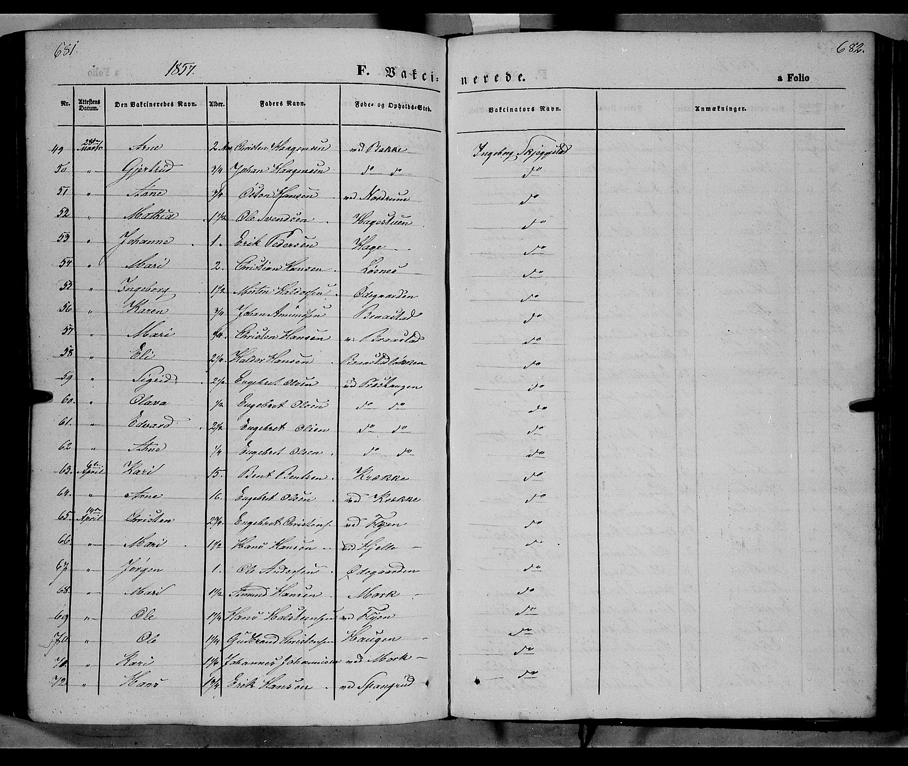 Ringebu prestekontor, AV/SAH-PREST-082/H/Ha/Haa/L0006: Parish register (official) no. 6, 1848-1859, p. 681-682