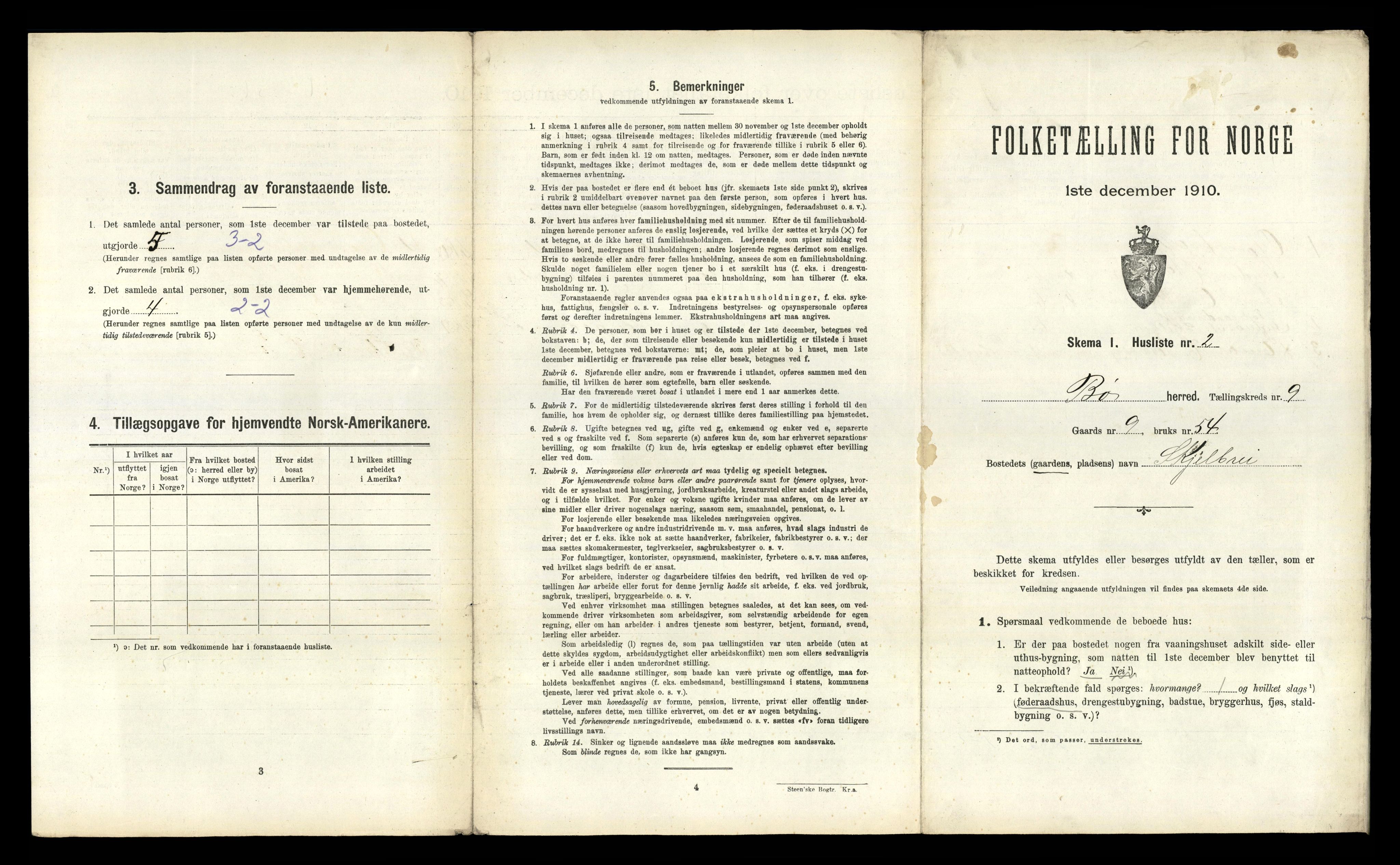 RA, 1910 census for Bø, 1910, p. 1033