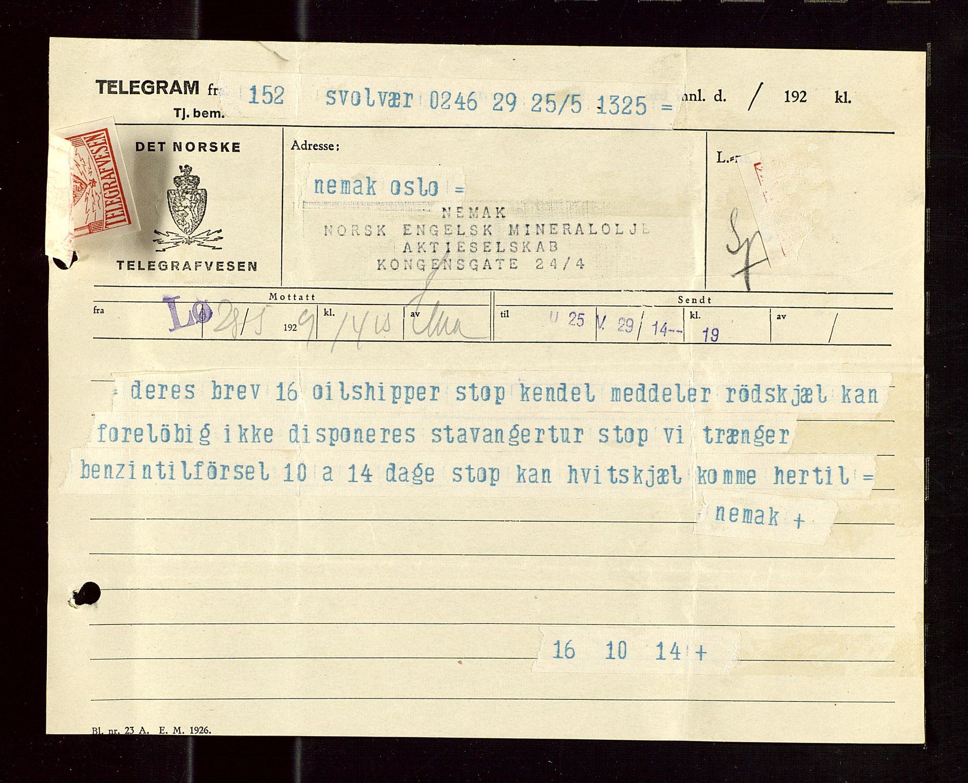 Pa 1521 - A/S Norske Shell, AV/SAST-A-101915/E/Ea/Eaa/L0018: Sjefskorrespondanse, 1929, p. 8