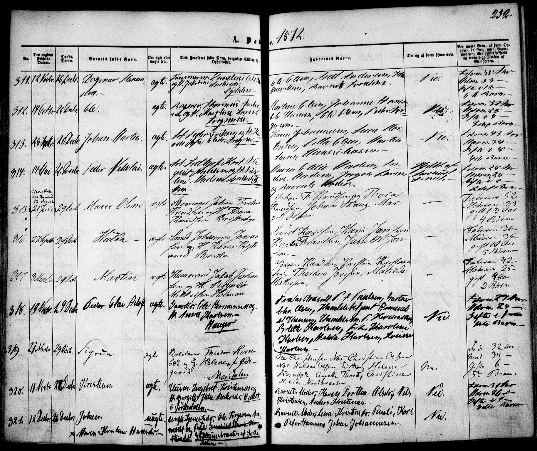 Vestre Aker prestekontor Kirkebøker, AV/SAO-A-10025/F/Fa/L0004: Parish register (official) no. 4, 1857-1877, p. 232