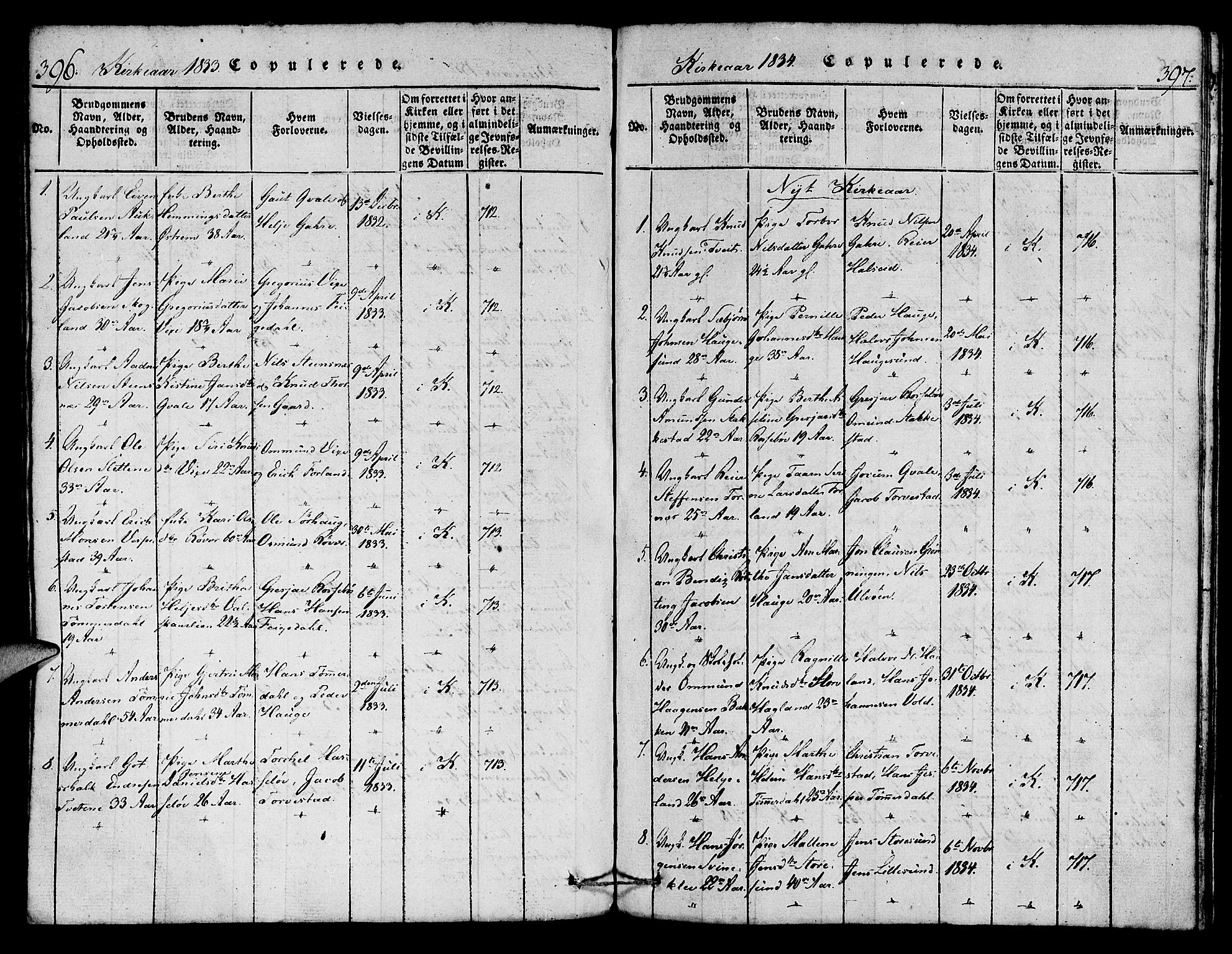 Torvastad sokneprestkontor, SAST/A -101857/H/Ha/Haa/L0004: Parish register (official) no. A 4, 1817-1836, p. 396-397