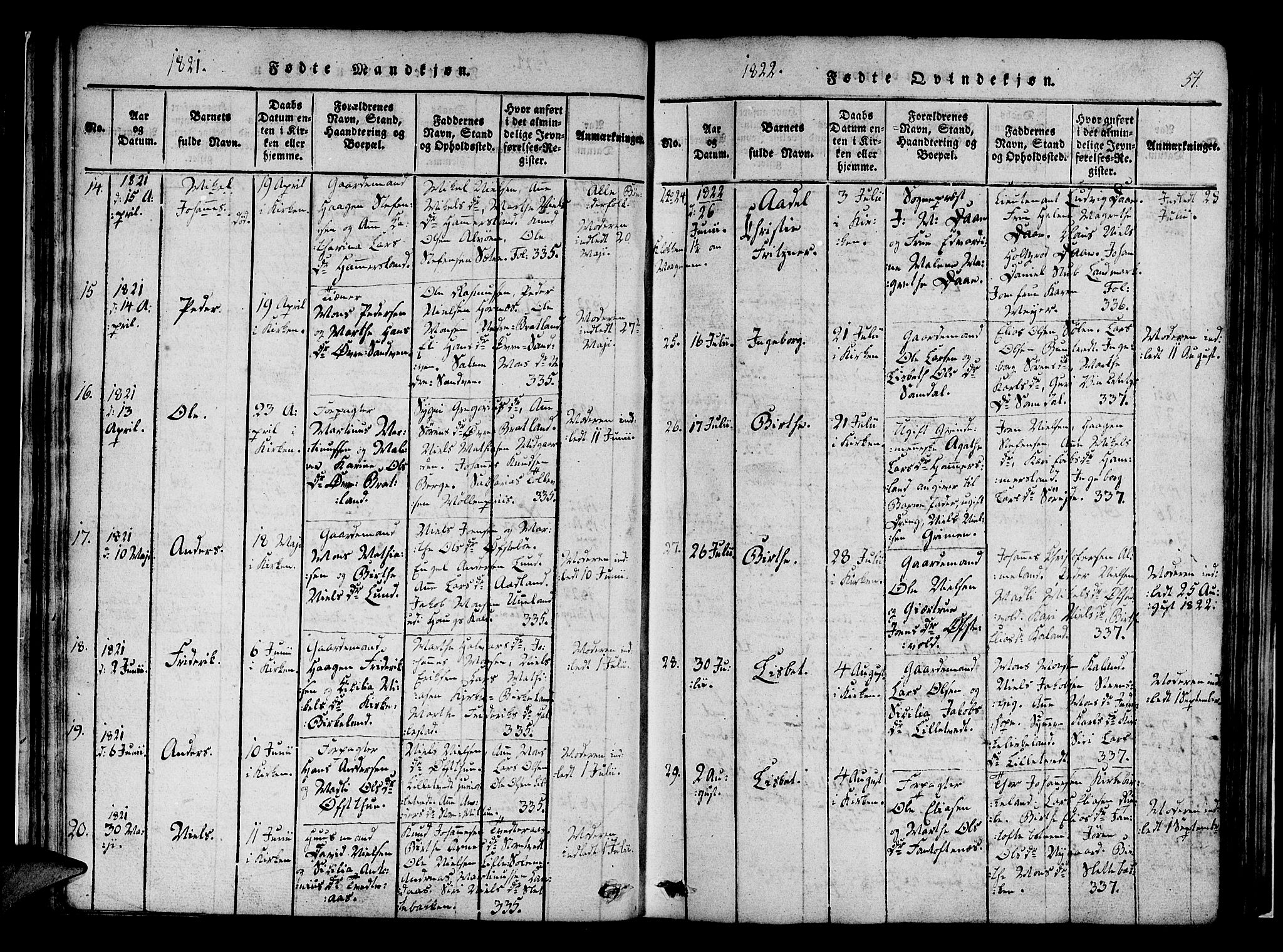 Fana Sokneprestembete, AV/SAB-A-75101/H/Haa/Haaa/L0007: Parish register (official) no. A 7, 1816-1828, p. 54