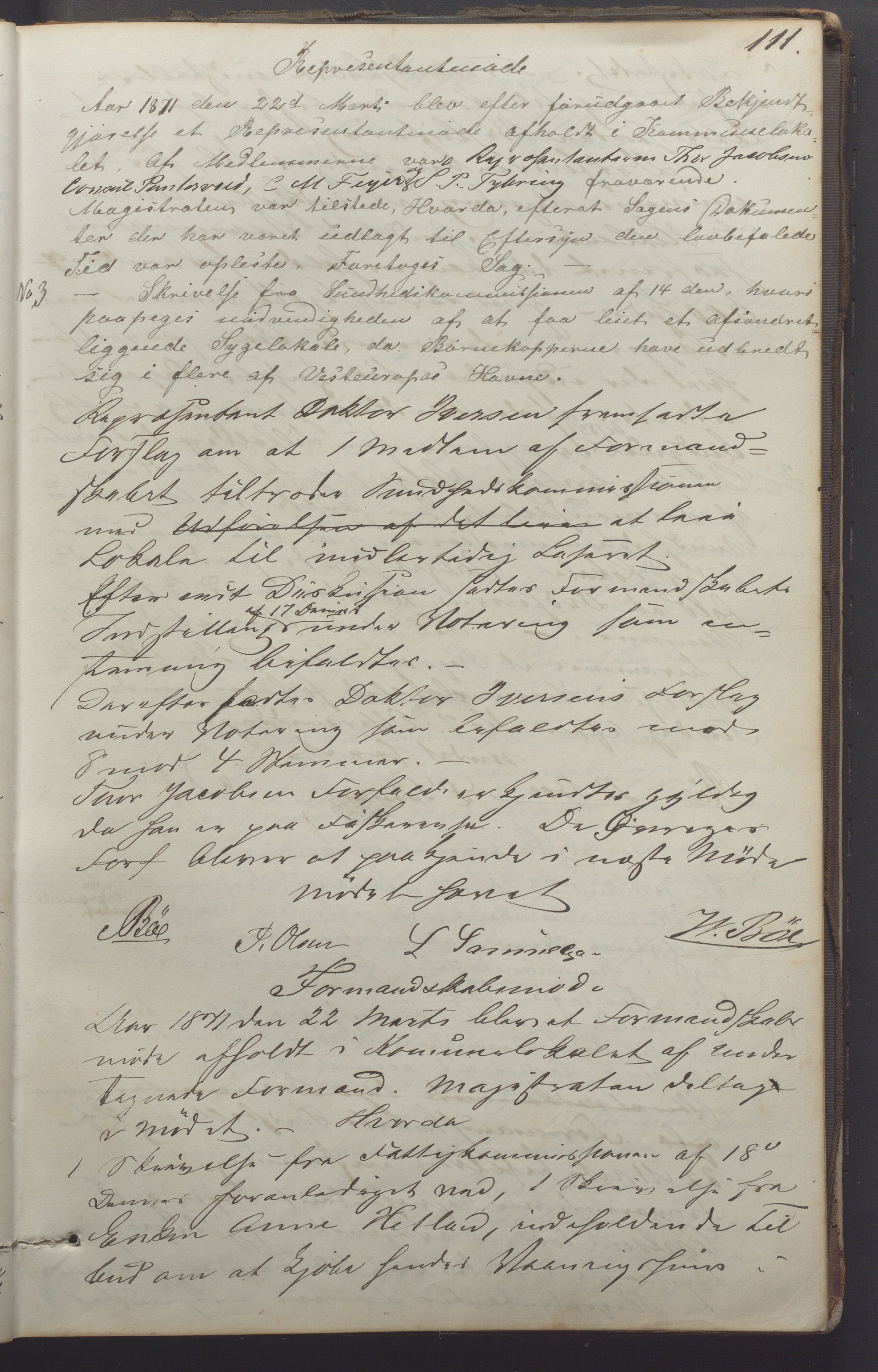 Egersund kommune (Ladested) - Formannskapet, IKAR/K-100502/A/L0003: Forhandlingsprotokoll, 1866-1878, p. 111a