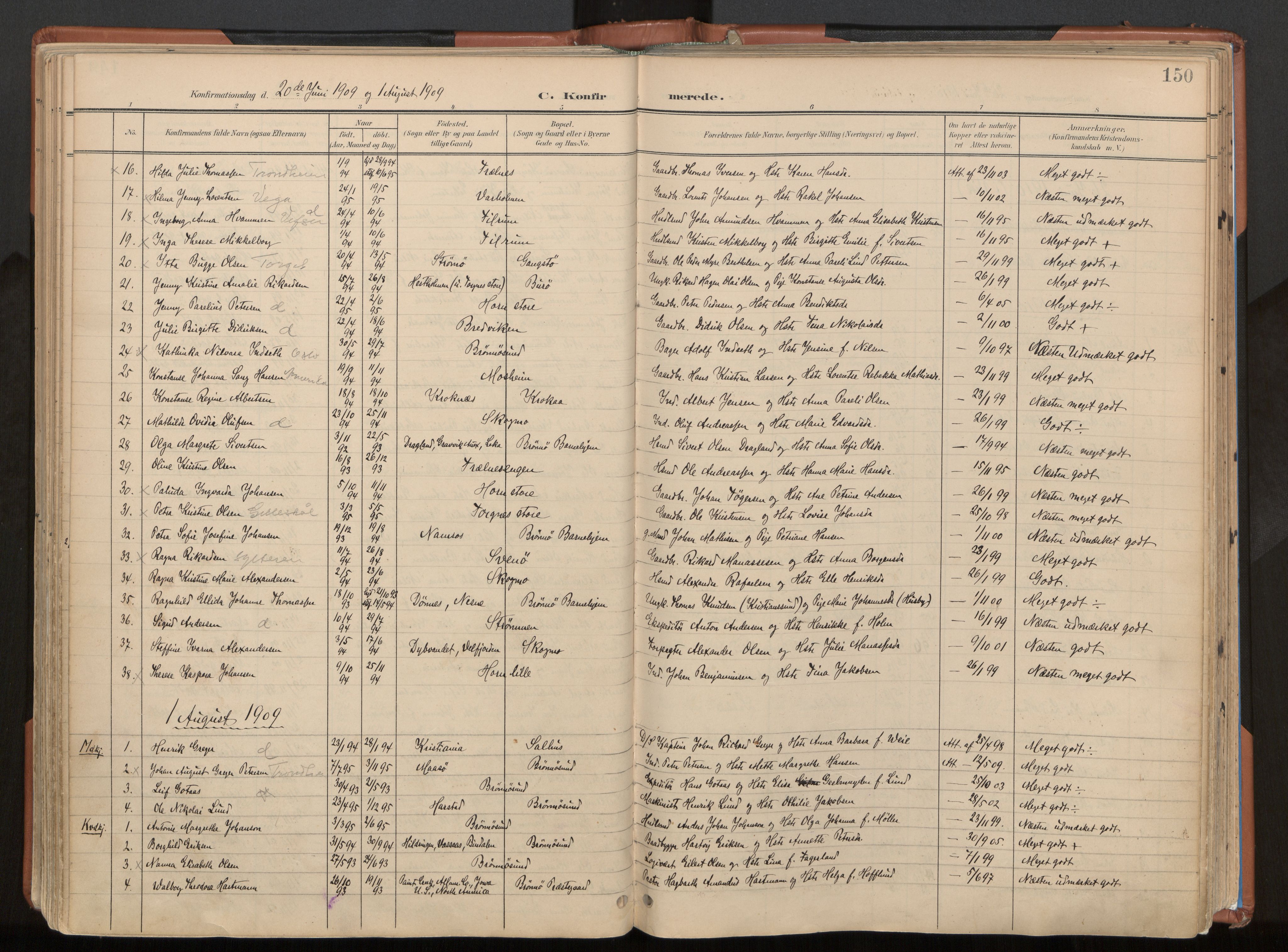 Ministerialprotokoller, klokkerbøker og fødselsregistre - Nordland, SAT/A-1459/813/L0201: Parish register (official) no. 813A11, 1901-1918, p. 150