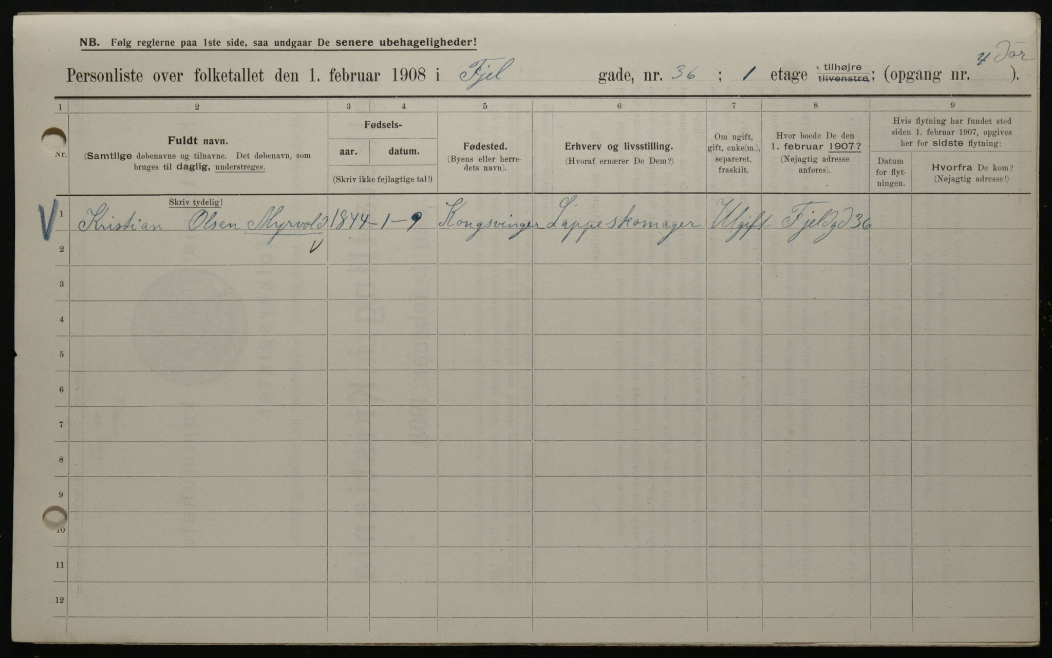 OBA, Municipal Census 1908 for Kristiania, 1908, p. 22217