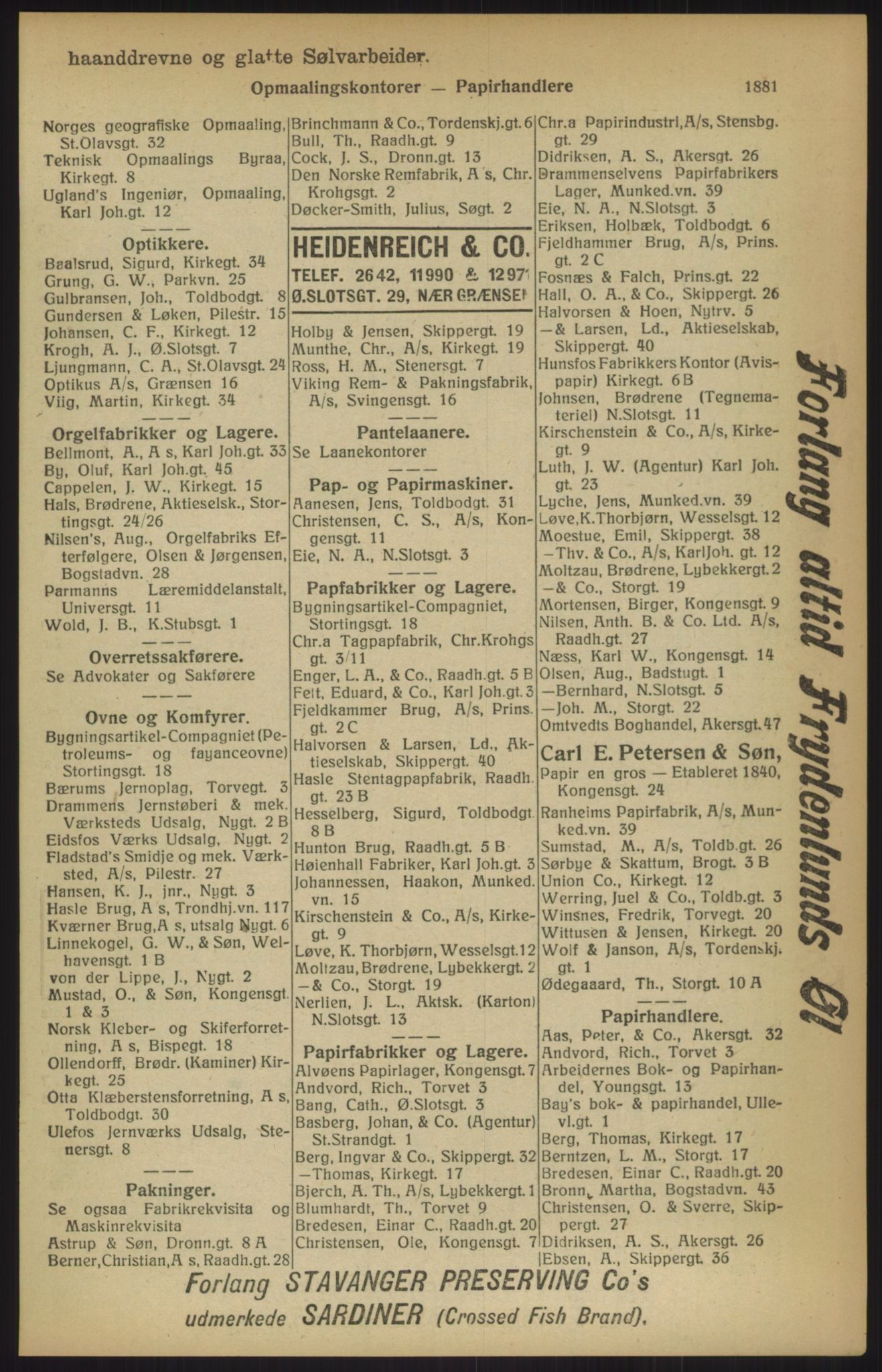 Kristiania/Oslo adressebok, PUBL/-, 1915, p. 1881