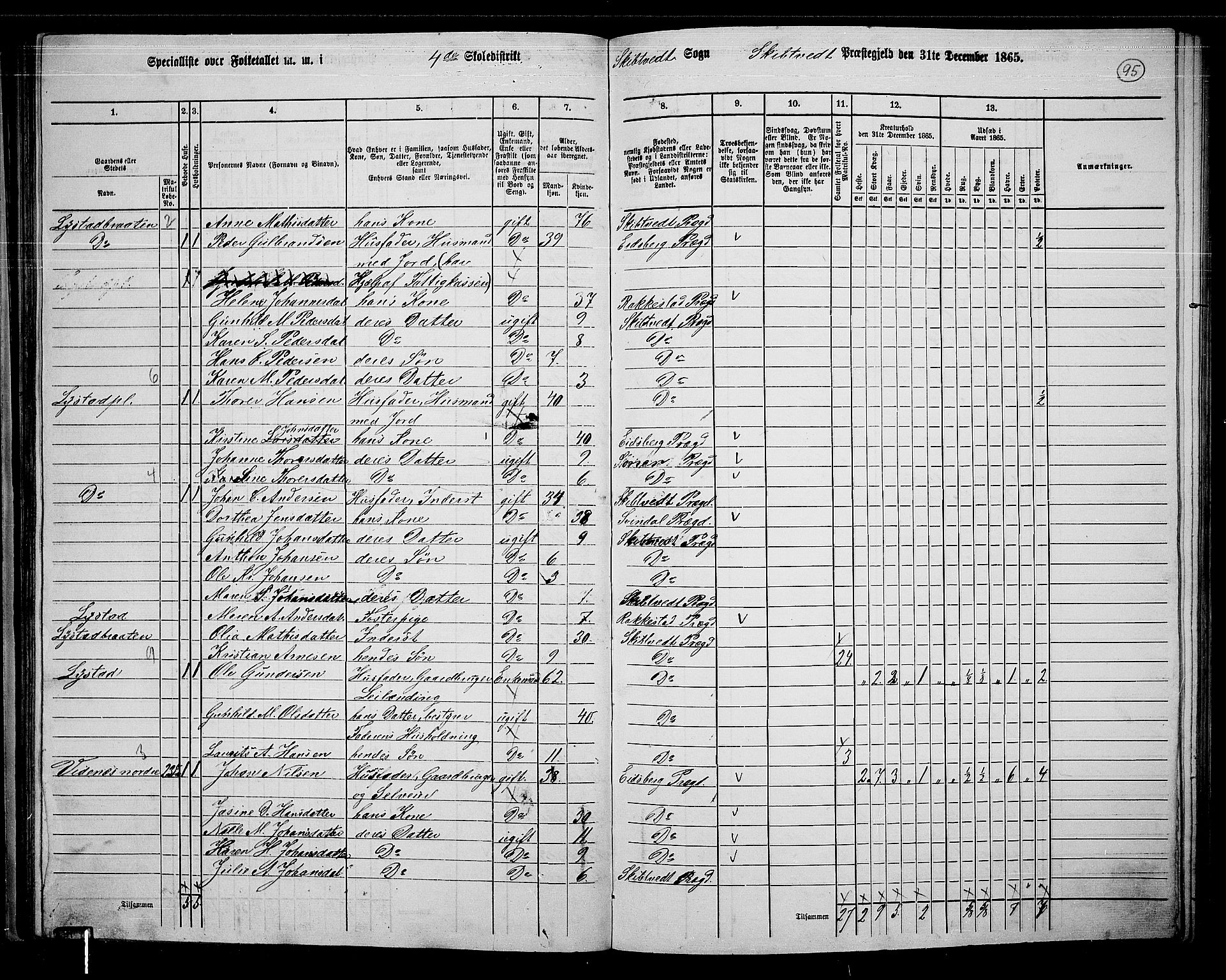 RA, 1865 census for Skiptvet, 1865, p. 85