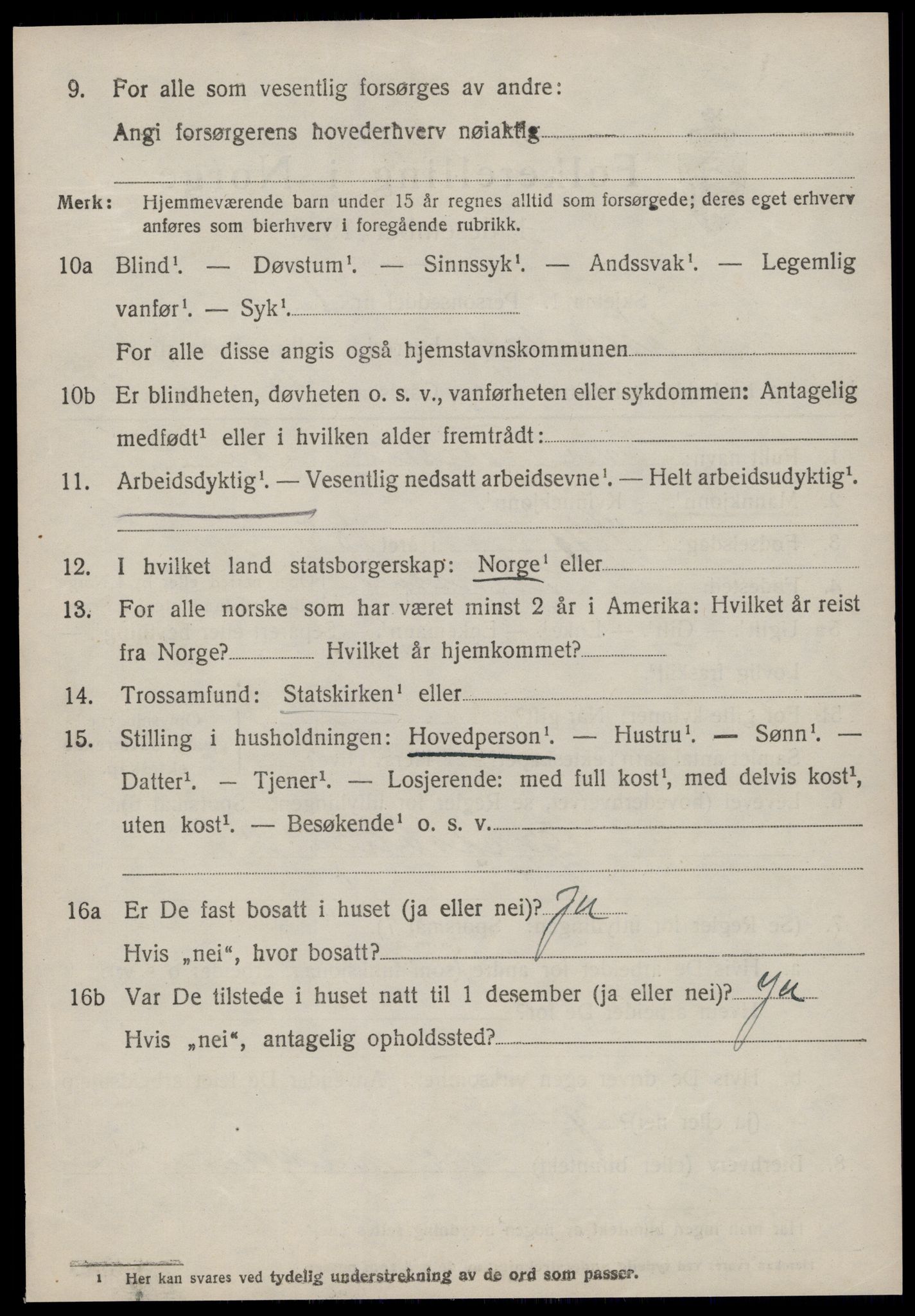SAT, 1920 census for Kornstad, 1920, p. 590