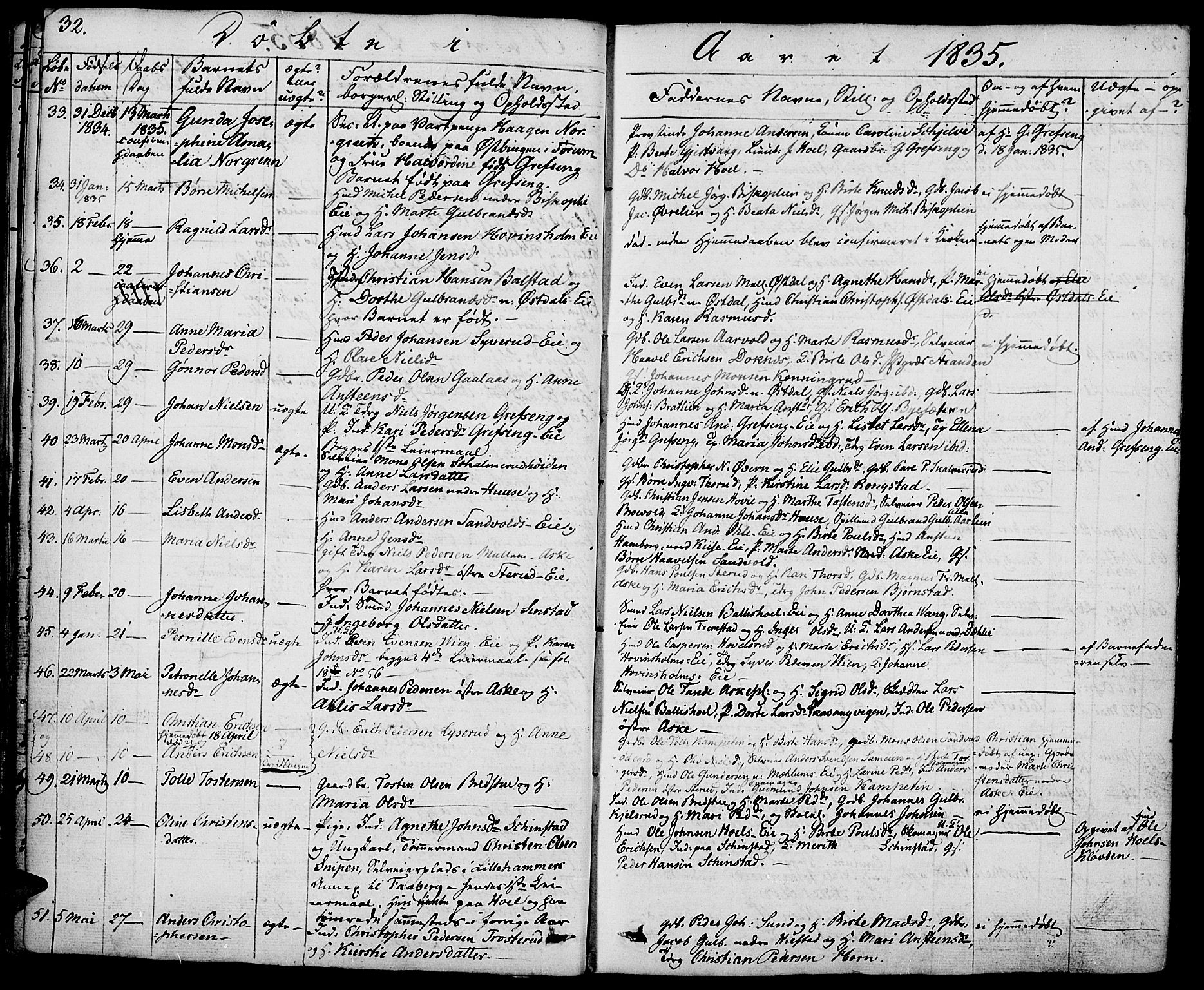 Nes prestekontor, Hedmark, AV/SAH-PREST-020/K/Ka/L0003: Parish register (official) no. 3, 1827-1851, p. 32