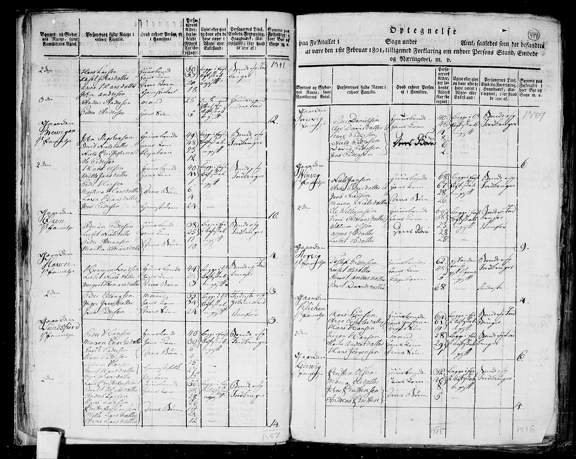 RA, 1801 census for 1838P Gildeskål, 1801, p. 343b-344a