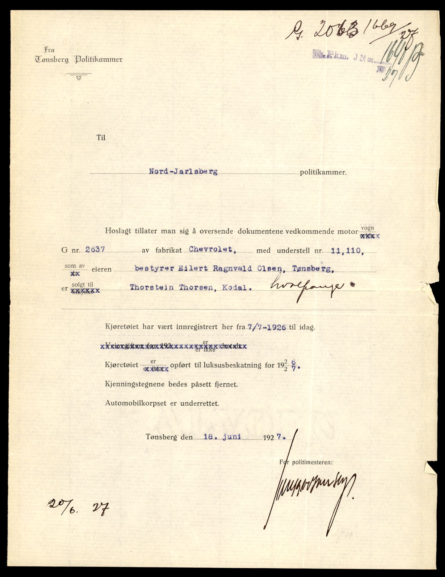 Møre og Romsdal vegkontor - Ålesund trafikkstasjon, AV/SAT-A-4099/F/Fe/L0022: Registreringskort for kjøretøy T 10584 - T 10694, 1927-1998, p. 537