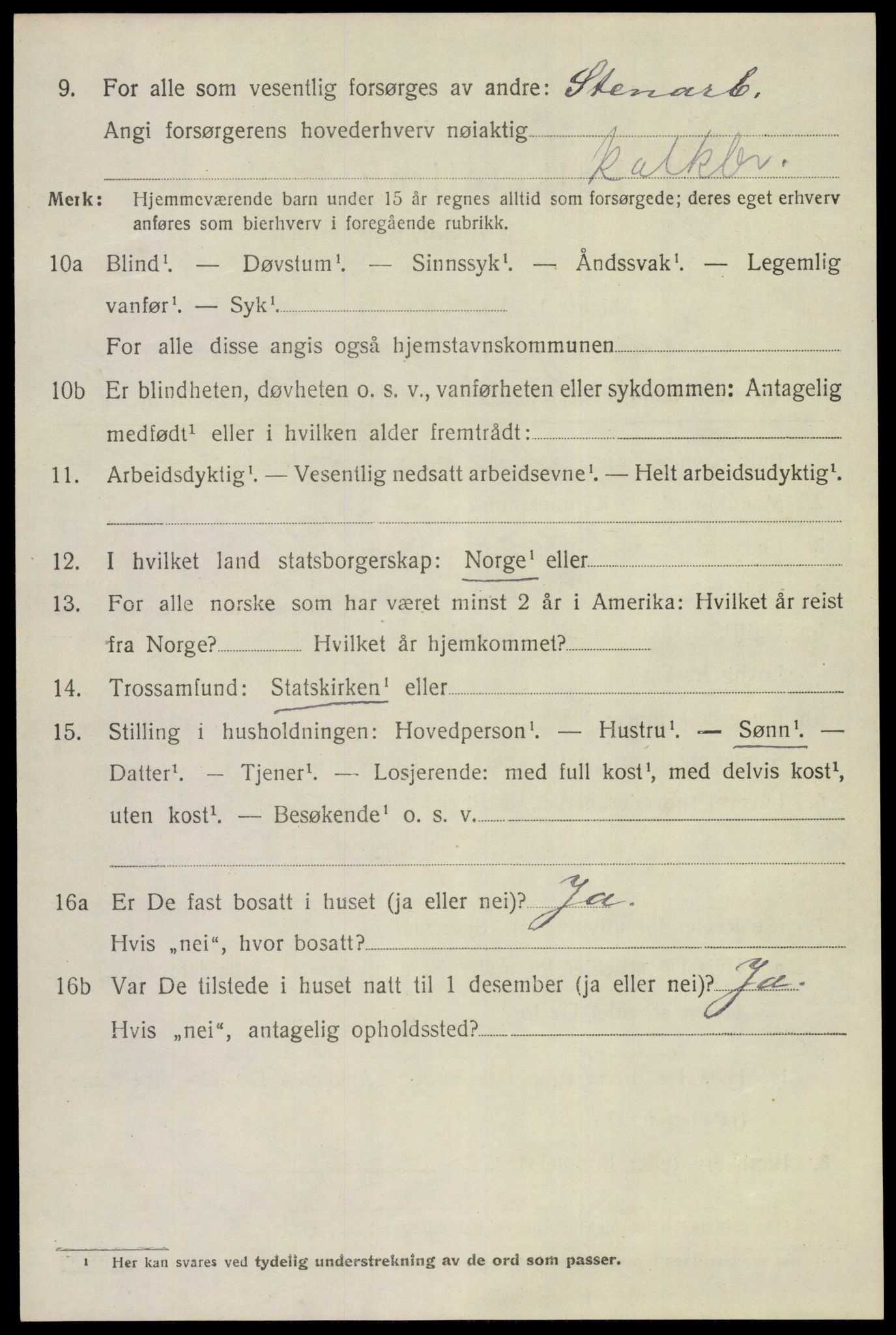 SAKO, 1920 census for Eidanger, 1920, p. 5425