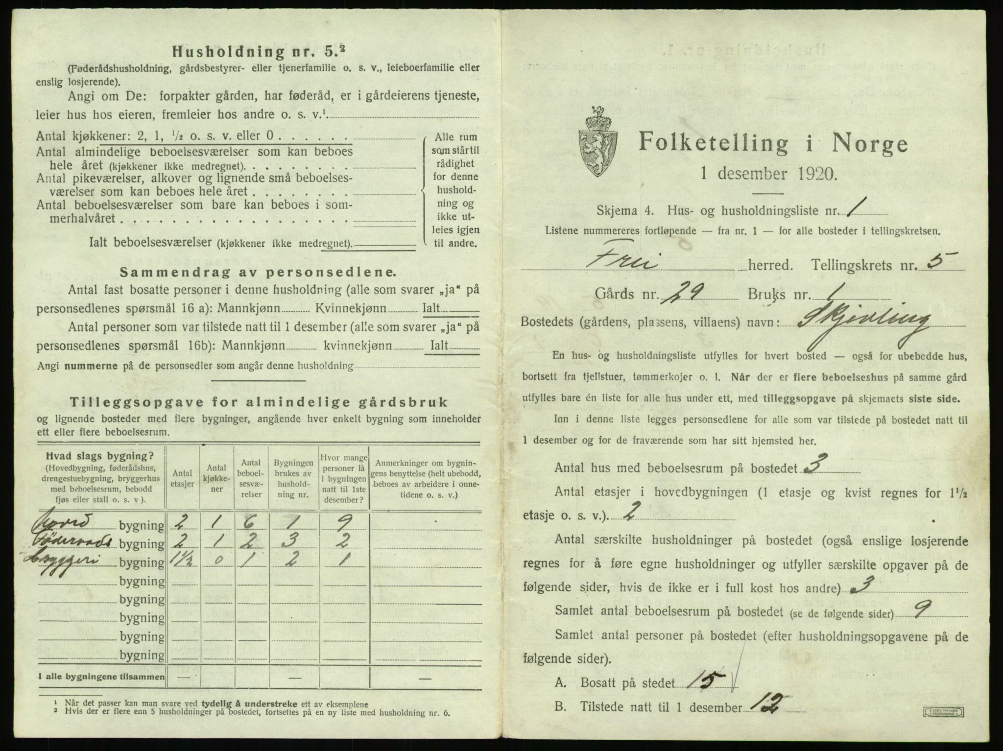 SAT, 1920 census for Frei, 1920, p. 413