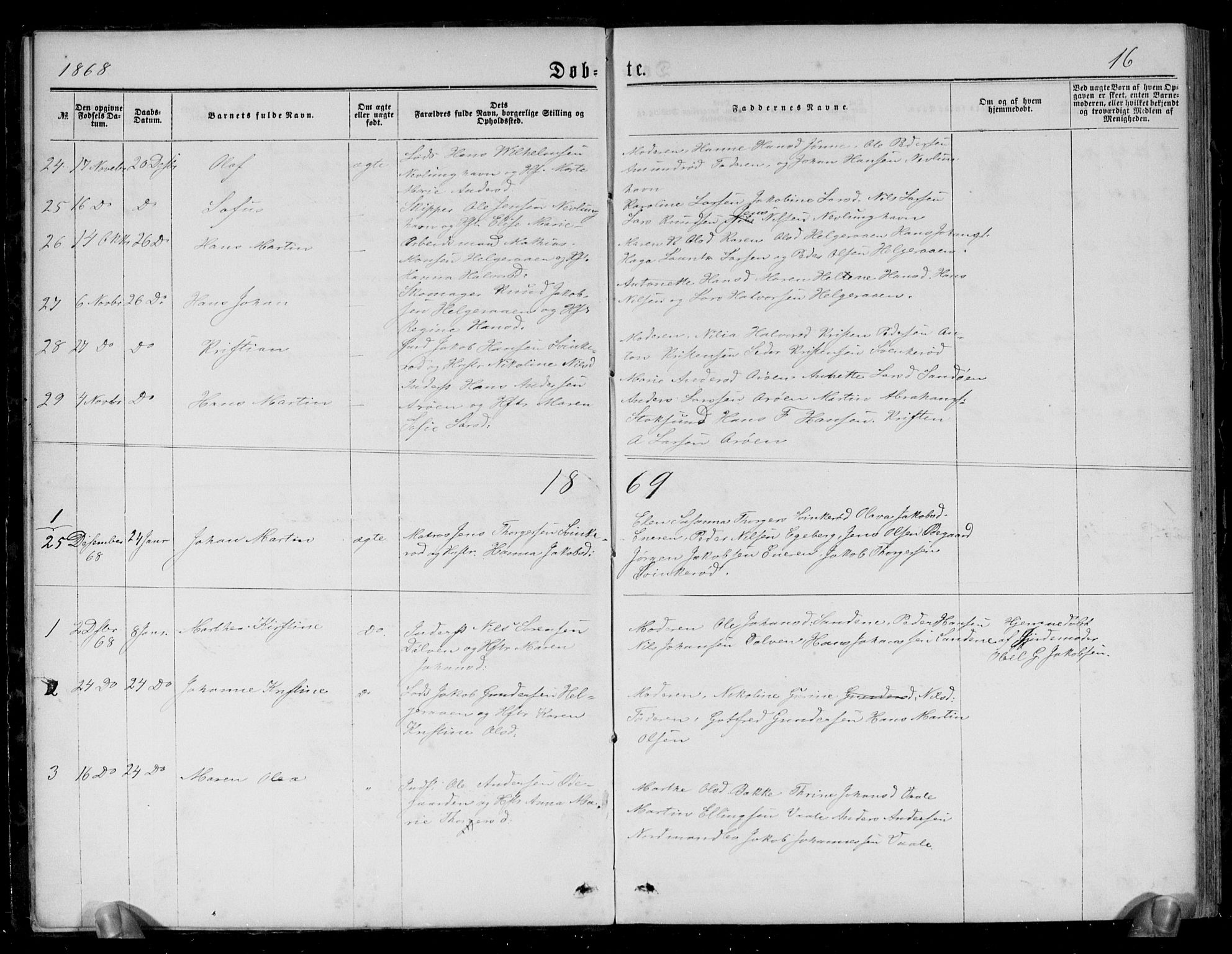 Brunlanes kirkebøker, SAKO/A-342/G/Gb/L0001: Parish register (copy) no. II 1, 1866-1877, p. 16