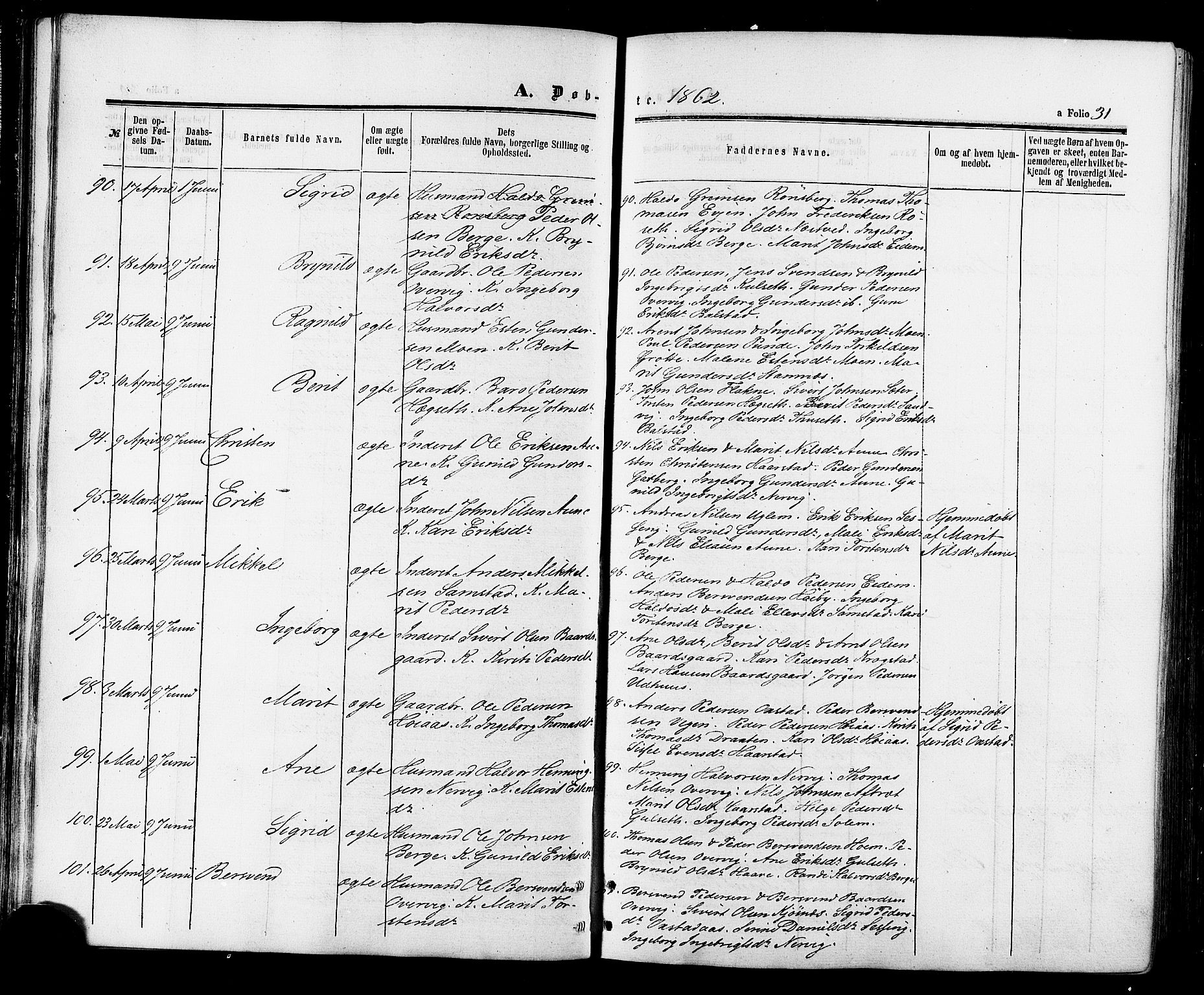 Ministerialprotokoller, klokkerbøker og fødselsregistre - Sør-Trøndelag, AV/SAT-A-1456/695/L1147: Parish register (official) no. 695A07, 1860-1877, p. 31