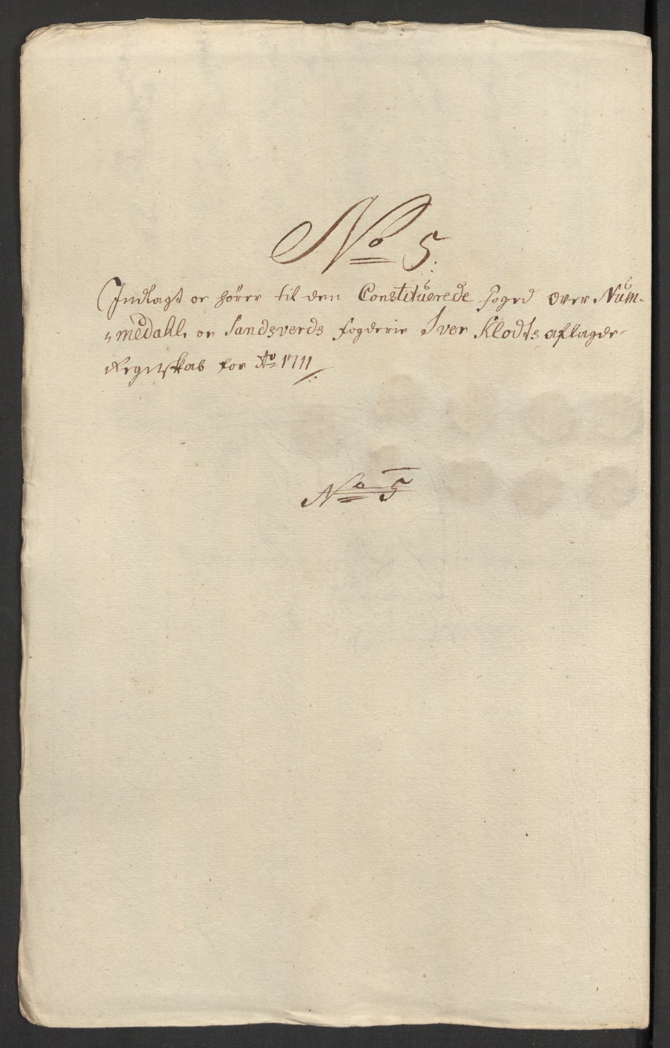 Rentekammeret inntil 1814, Reviderte regnskaper, Fogderegnskap, AV/RA-EA-4092/R24/L1586: Fogderegnskap Numedal og Sandsvær, 1711, p. 46