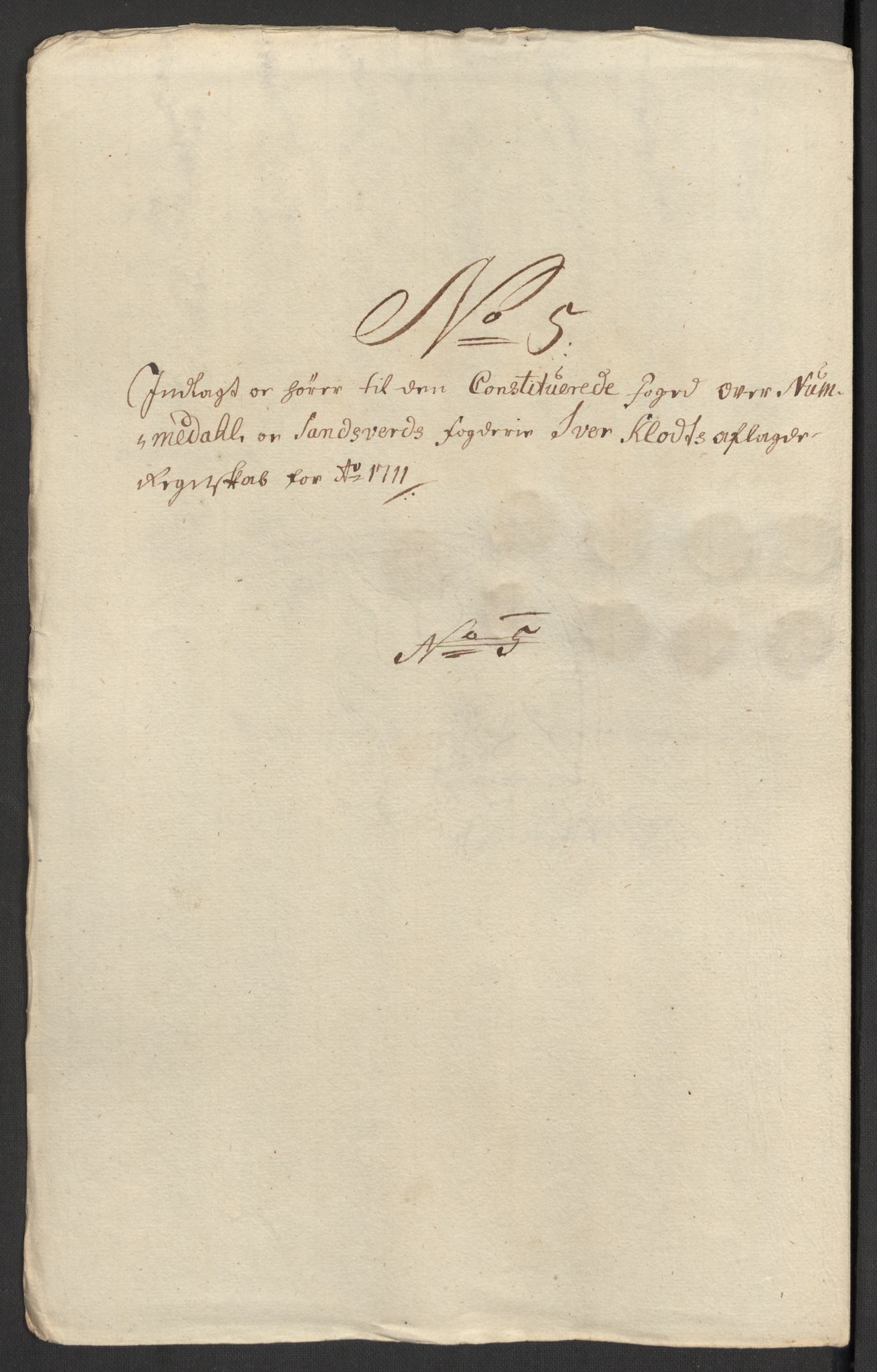 Rentekammeret inntil 1814, Reviderte regnskaper, Fogderegnskap, RA/EA-4092/R24/L1586: Fogderegnskap Numedal og Sandsvær, 1711, p. 46