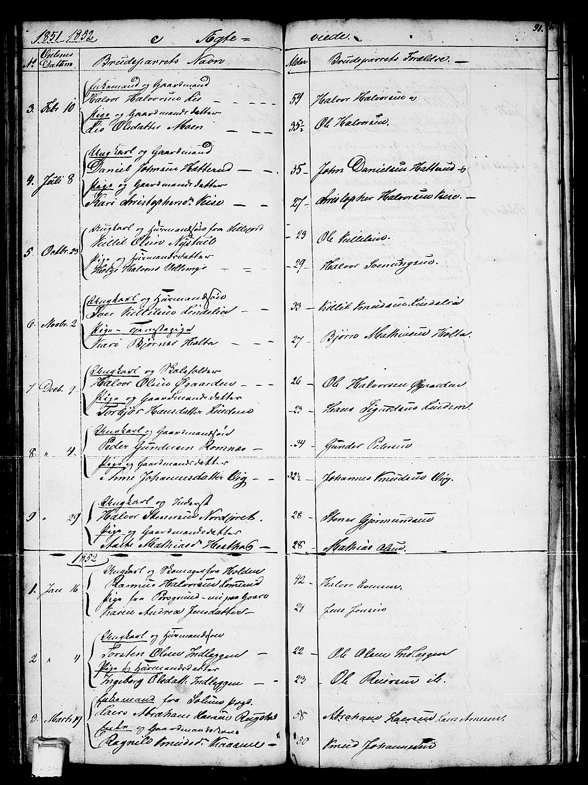 Sauherad kirkebøker, SAKO/A-298/G/Gb/L0001: Parish register (copy) no. II 1, 1845-1865, p. 91