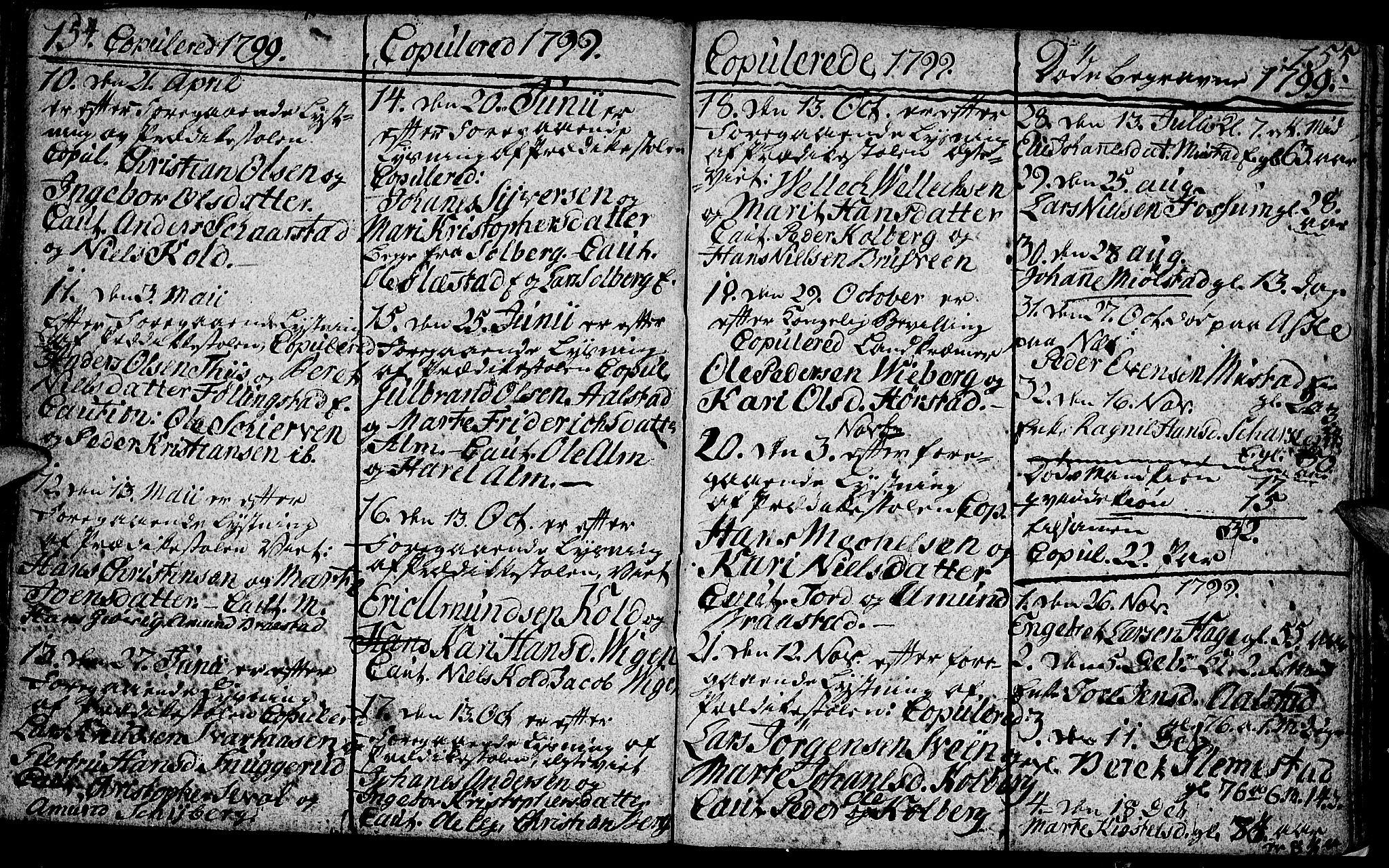 Vardal prestekontor, SAH/PREST-100/H/Ha/Hab/L0002: Parish register (copy) no. 2, 1790-1803, p. 154-155