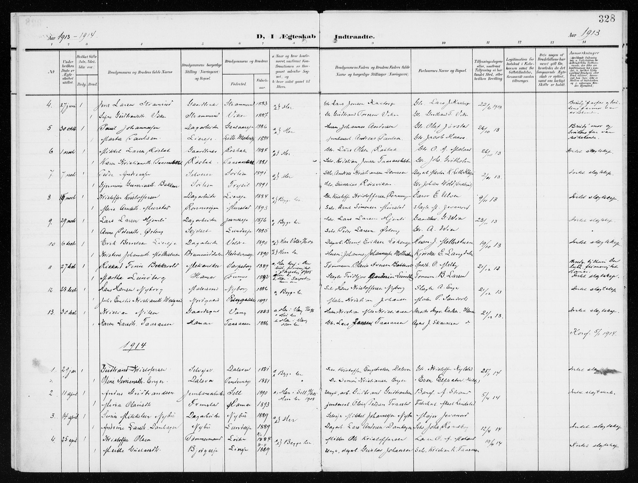 Furnes prestekontor, AV/SAH-PREST-012/K/Ka/L0001: Parish register (official) no. 1, 1907-1935, p. 328