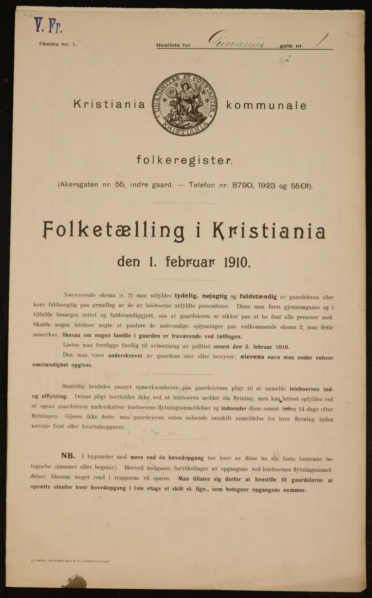 OBA, Municipal Census 1910 for Kristiania, 1910, p. 4985