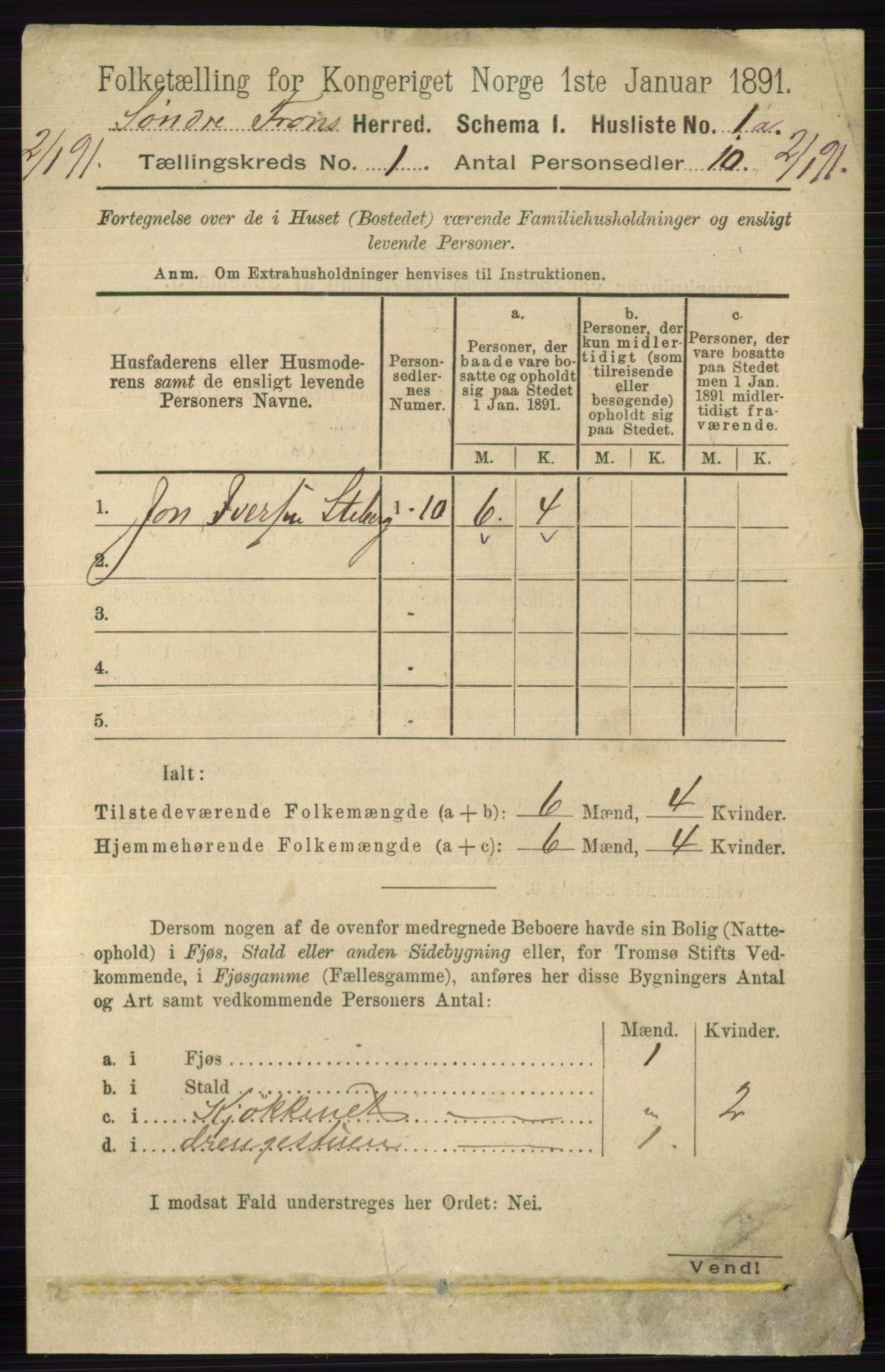 RA, 1891 census for 0519 Sør-Fron, 1891, p. 24