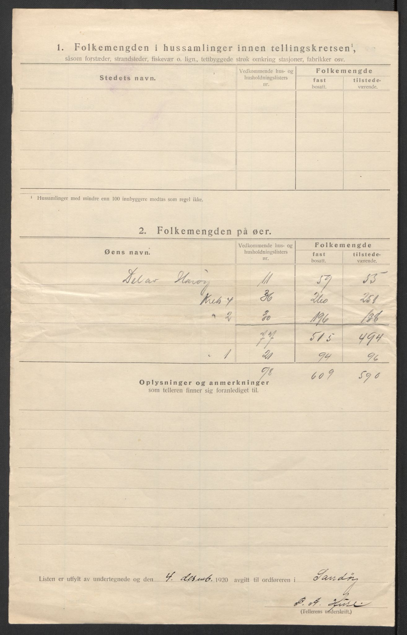 SAT, 1920 census for Sandøy, 1920, p. 14