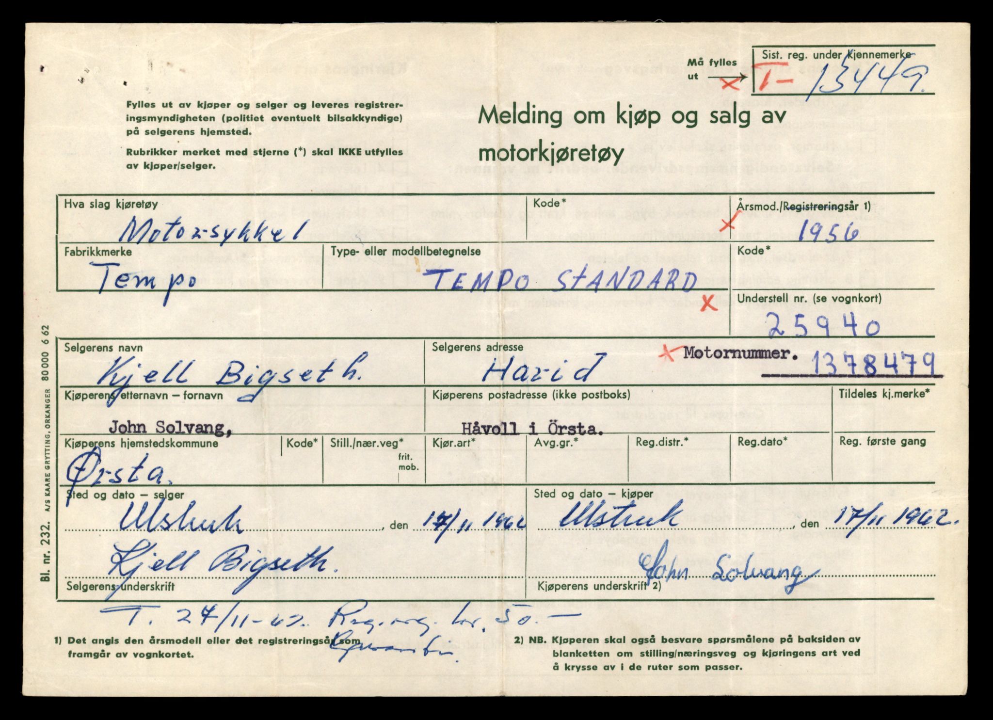 Møre og Romsdal vegkontor - Ålesund trafikkstasjon, AV/SAT-A-4099/F/Fe/L0039: Registreringskort for kjøretøy T 13361 - T 13530, 1927-1998, p. 1525