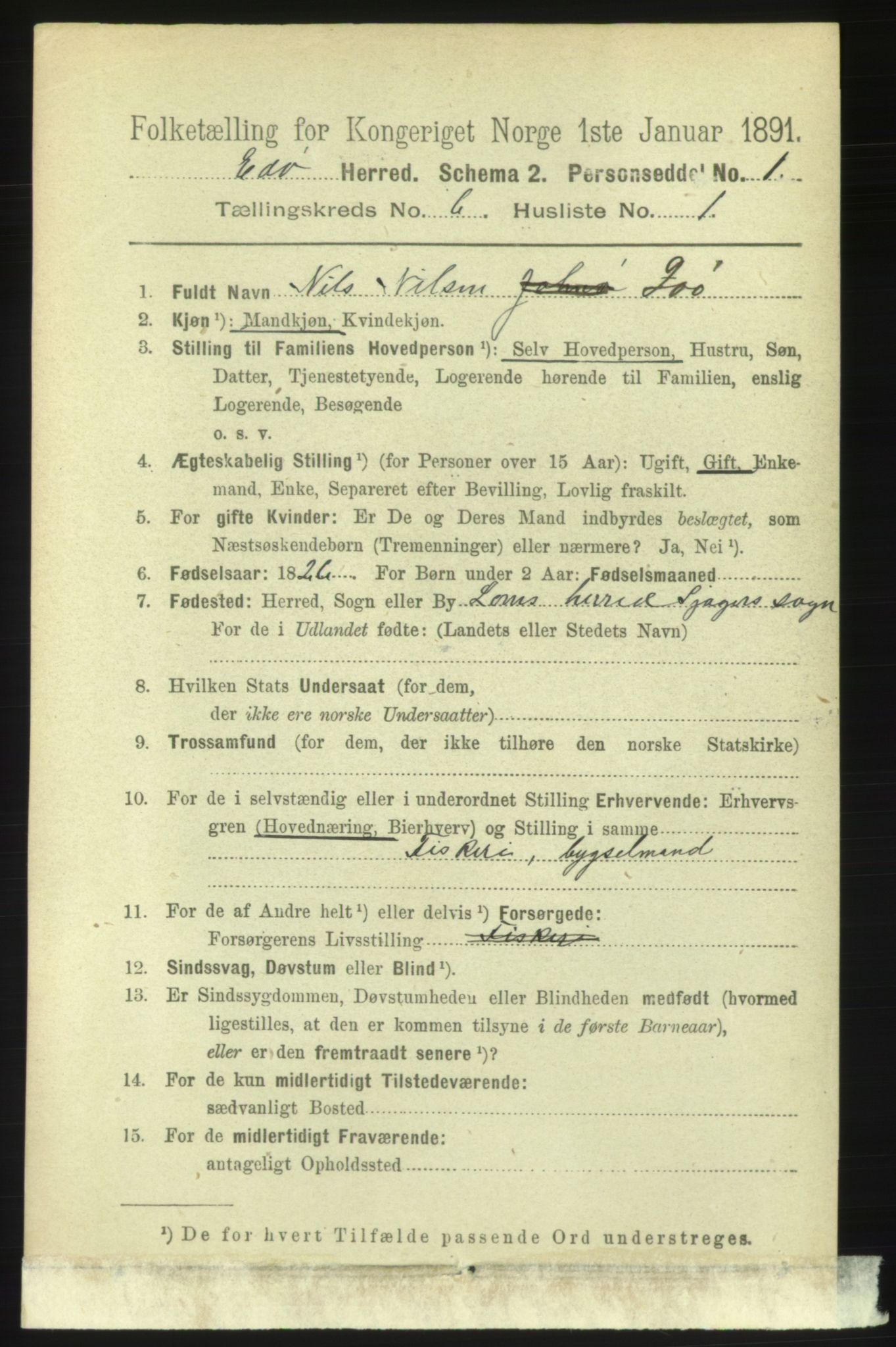 RA, 1891 census for 1573 Edøy, 1891, p. 1355