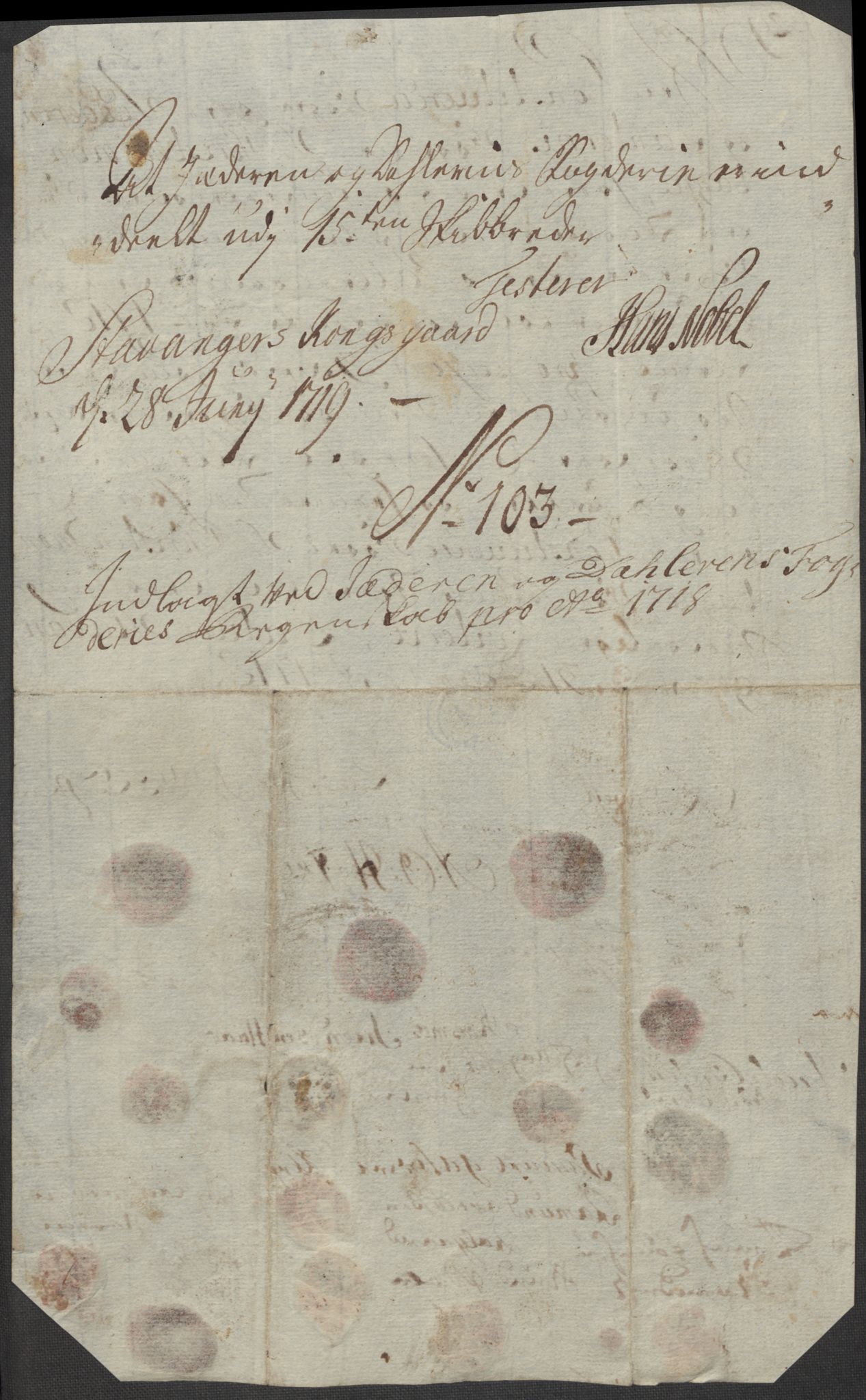 Rentekammeret inntil 1814, Reviderte regnskaper, Fogderegnskap, AV/RA-EA-4092/R46/L2743: Fogderegnskap Jæren og Dalane, 1718, p. 354