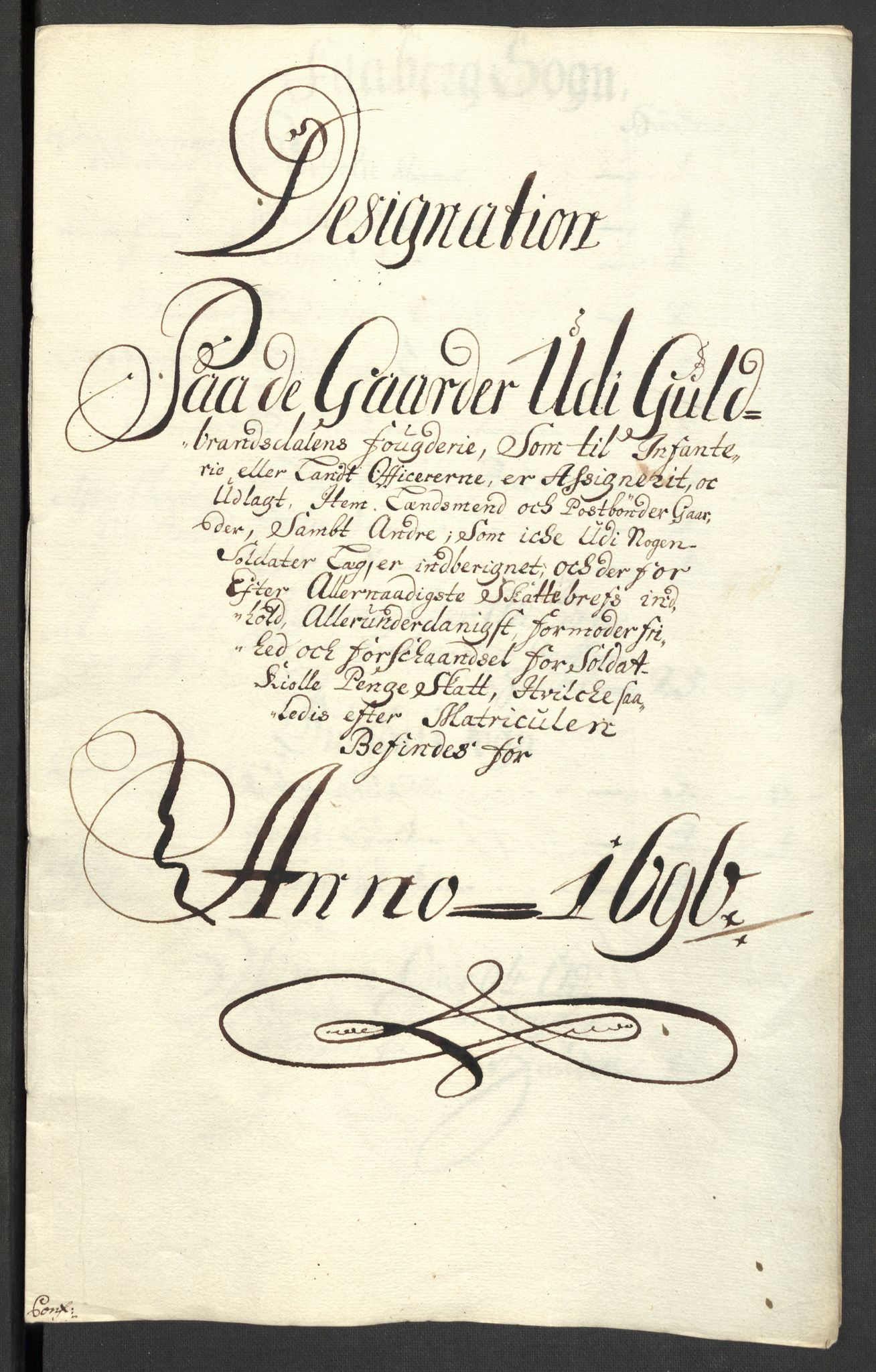 Rentekammeret inntil 1814, Reviderte regnskaper, Fogderegnskap, RA/EA-4092/R17/L1170: Fogderegnskap Gudbrandsdal, 1696-1697, p. 124