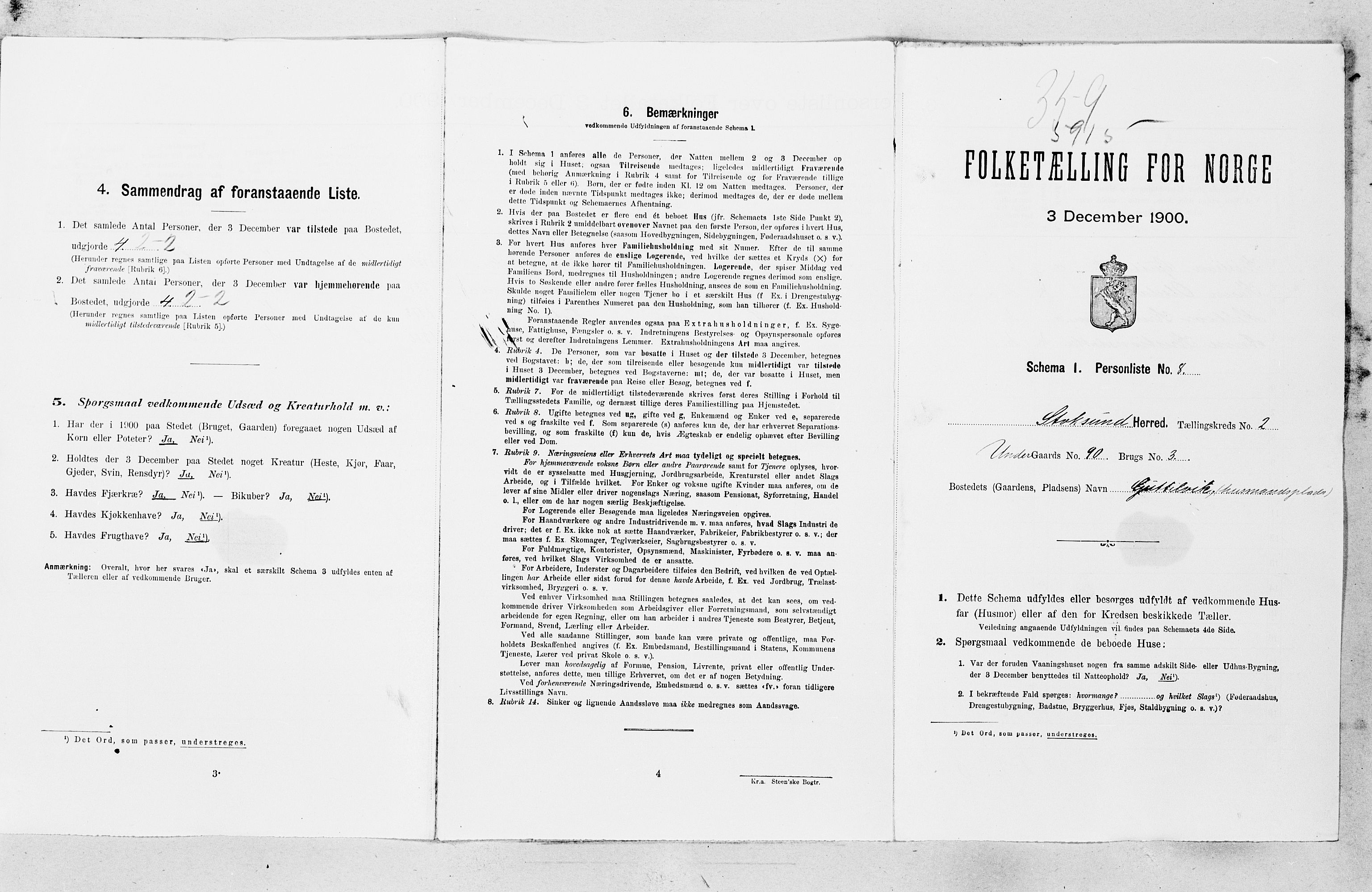 SAT, 1900 census for Stoksund, 1900, p. 16