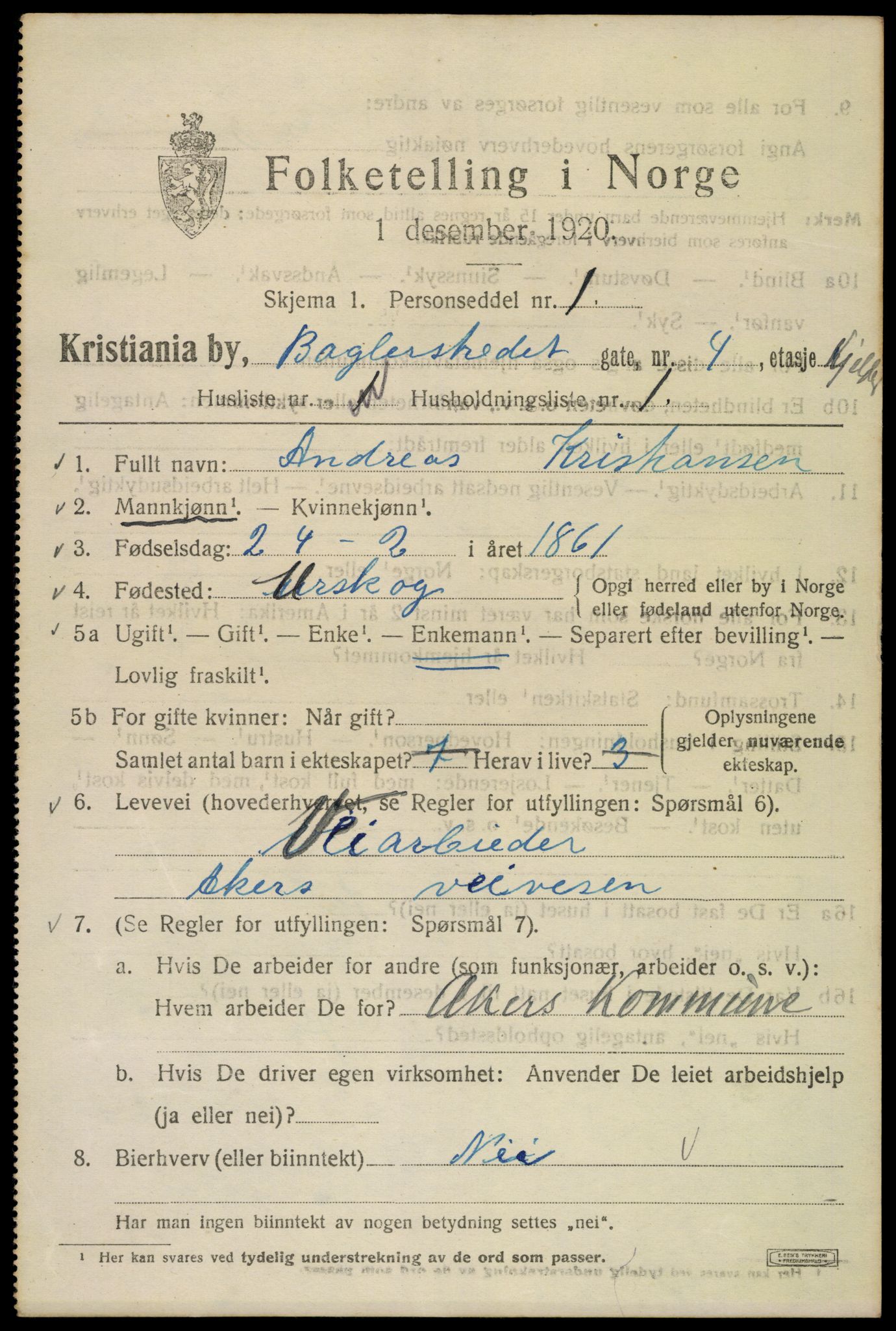 SAO, 1920 census for Kristiania, 1920, p. 147233