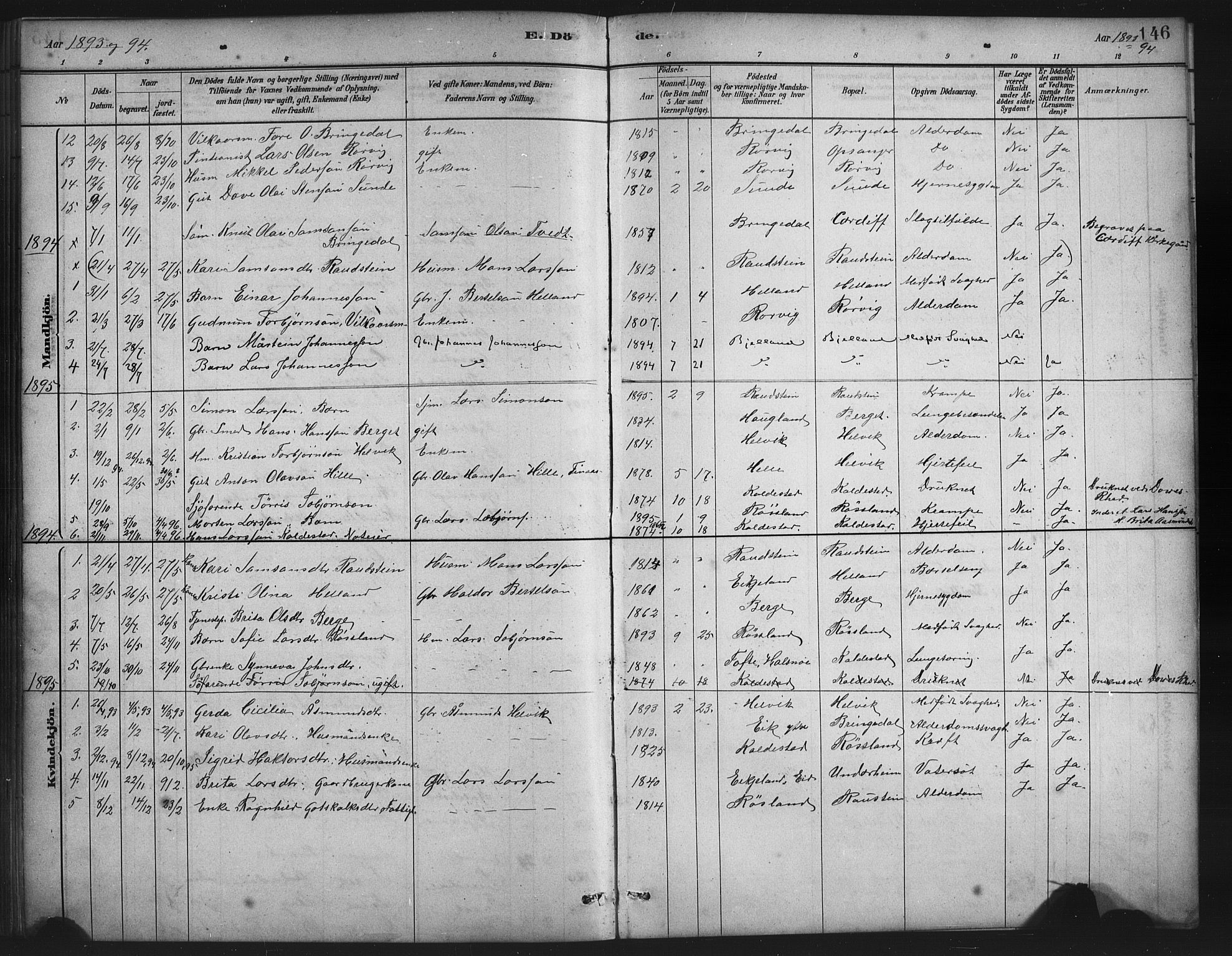 Husnes Sokneprestembete, SAB/A-75901/H/Hab: Parish register (copy) no. A 2, 1881-1917, p. 146