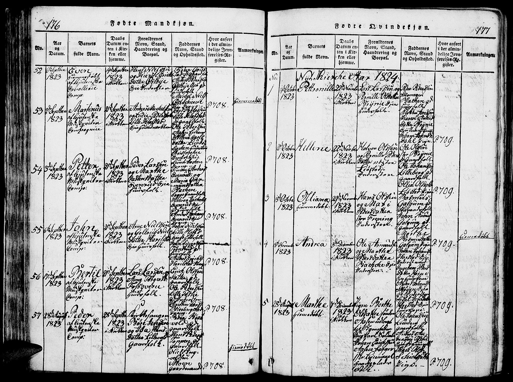 Romedal prestekontor, AV/SAH-PREST-004/L/L0005: Parish register (copy) no. 5, 1814-1829, p. 176-177