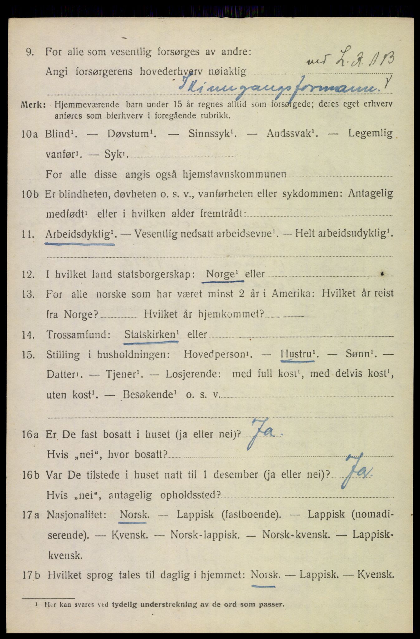 SAT, 1920 census for Ankenes, 1920, p. 5820