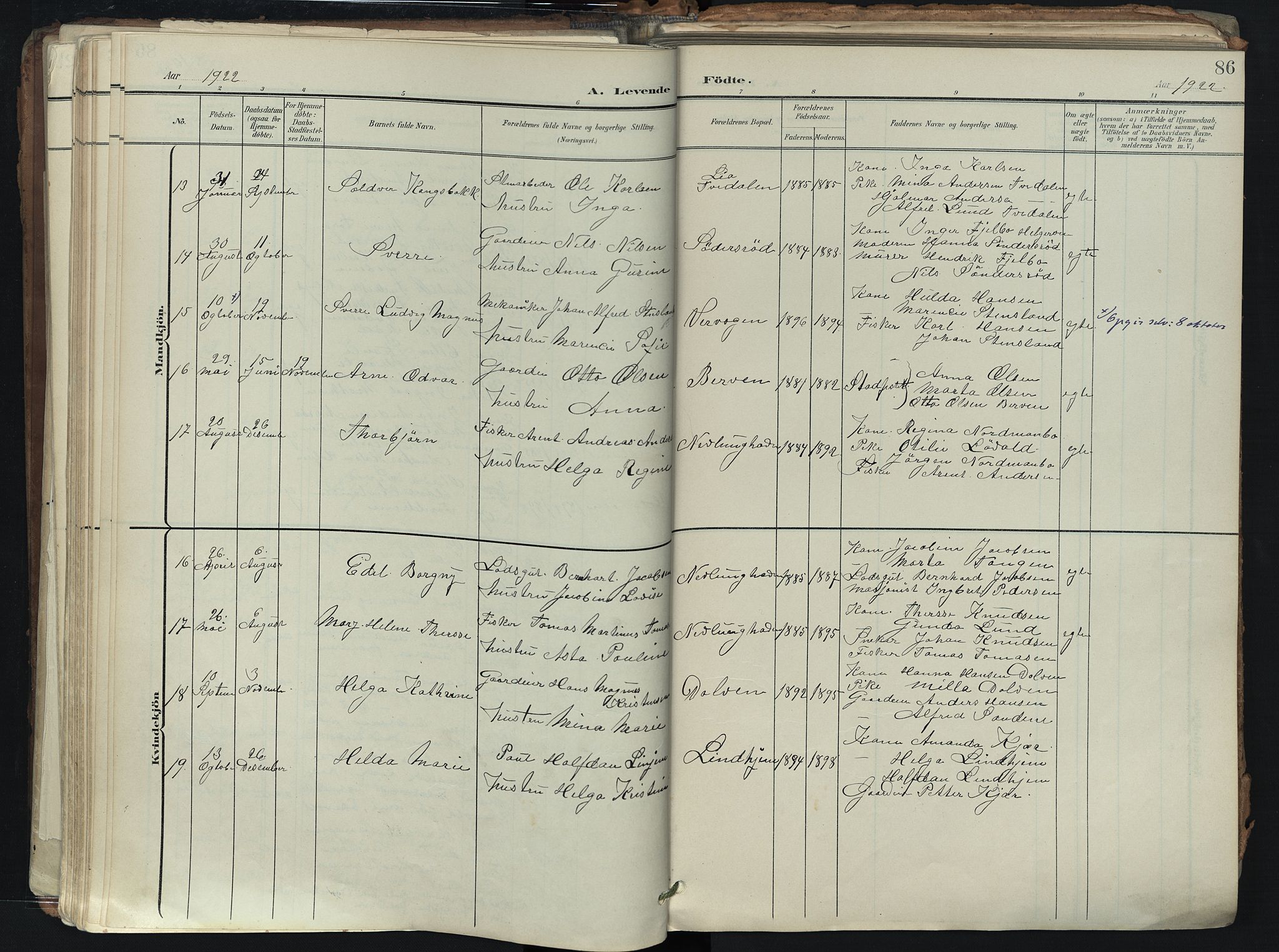 Brunlanes kirkebøker, AV/SAKO-A-342/F/Fb/L0003: Parish register (official) no. II 3, 1900-1922, p. 86
