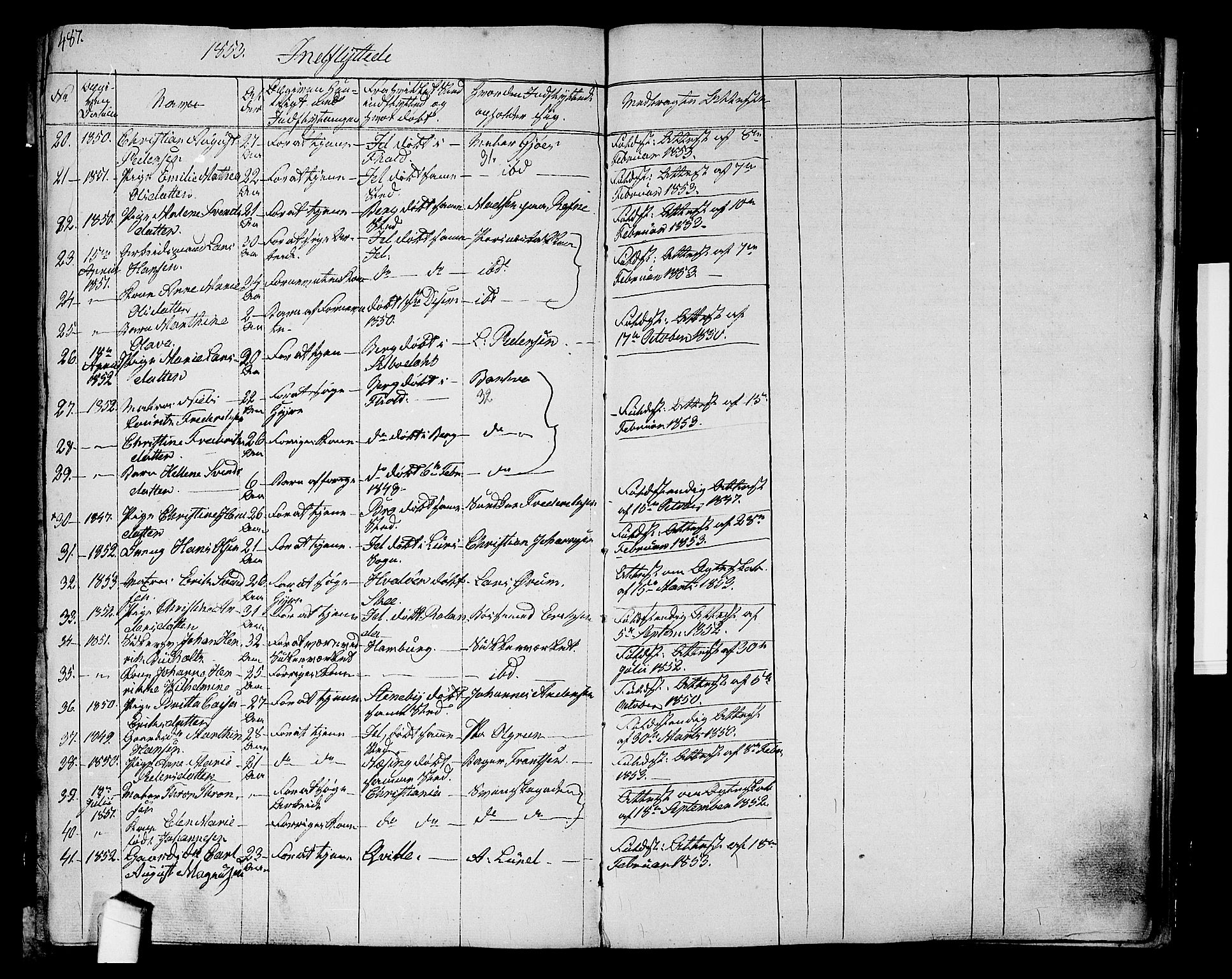 Halden prestekontor Kirkebøker, SAO/A-10909/G/Ga/L0004: Parish register (copy) no. 4, 1845-1854, p. 487