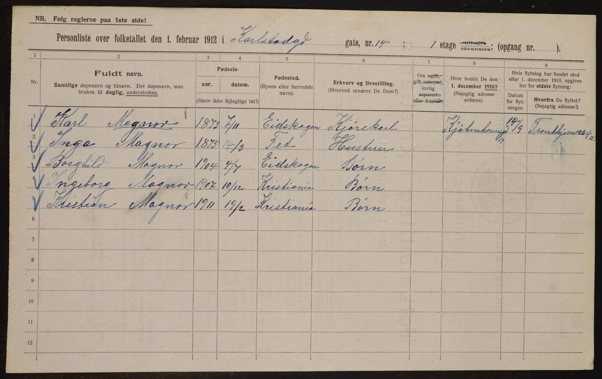 OBA, Municipal Census 1912 for Kristiania, 1912, p. 49483