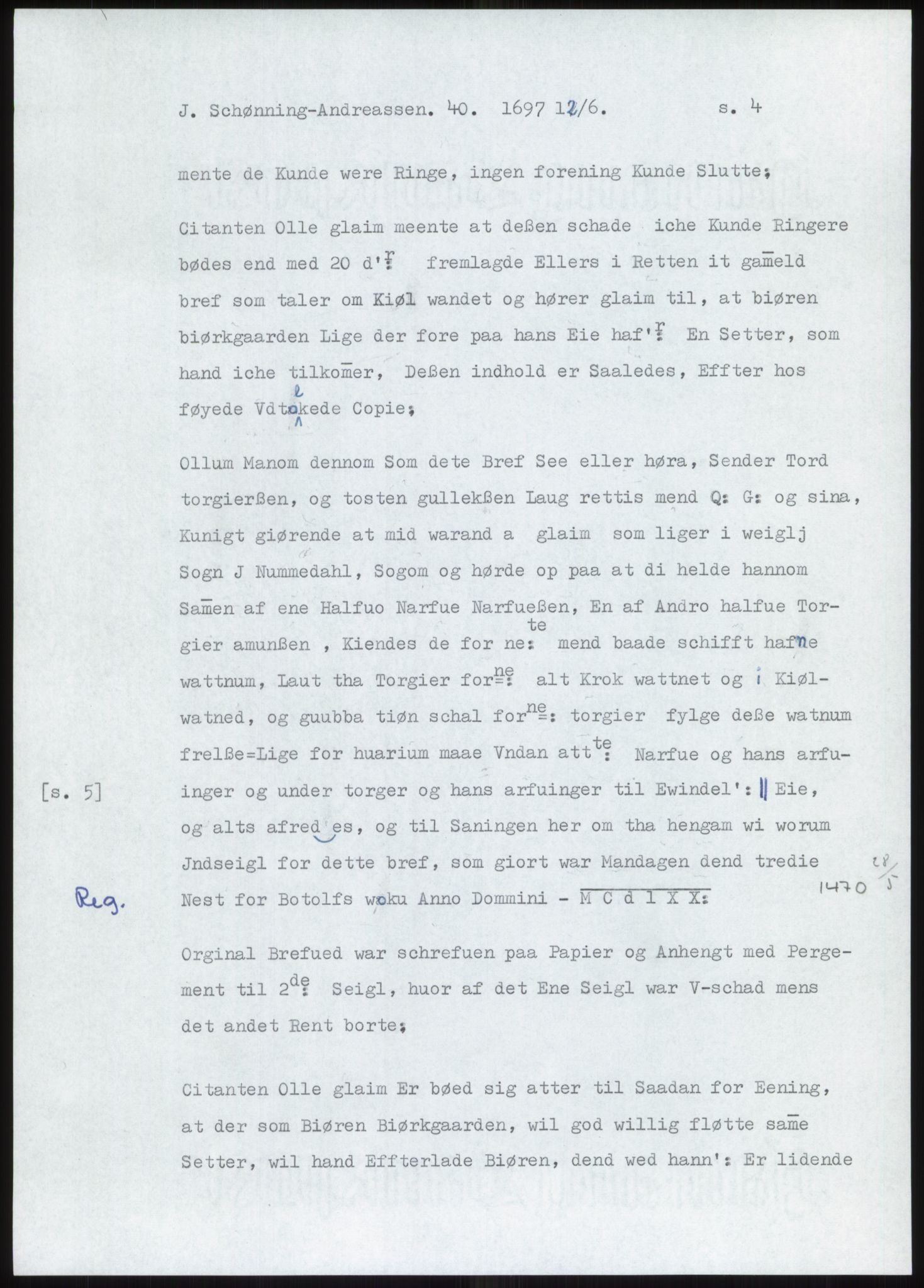 Samlinger til kildeutgivelse, Diplomavskriftsamlingen, AV/RA-EA-4053/H/Ha, p. 194