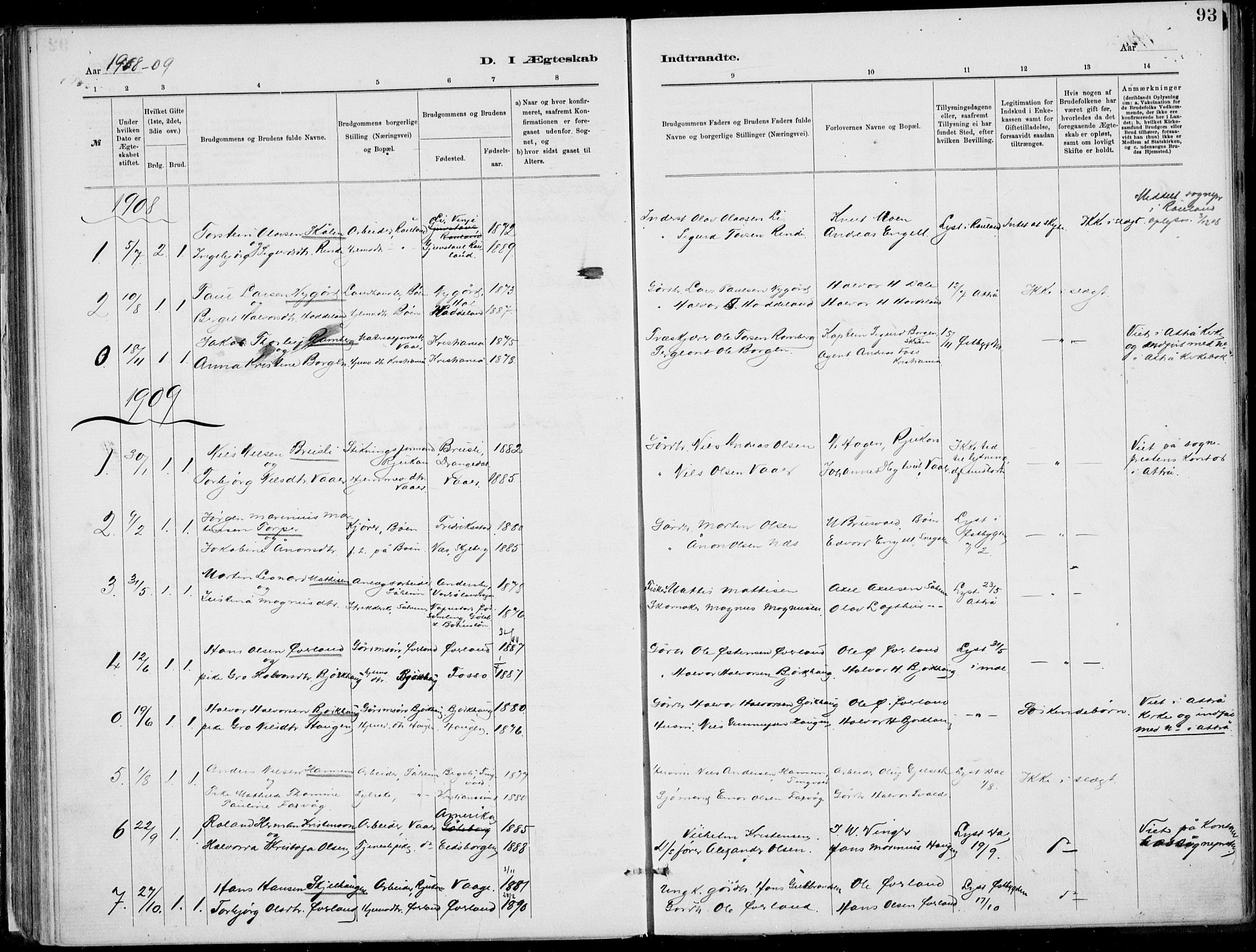 Rjukan kirkebøker, SAKO/A-294/F/Fa/L0001: Parish register (official) no. 1, 1878-1912, p. 93