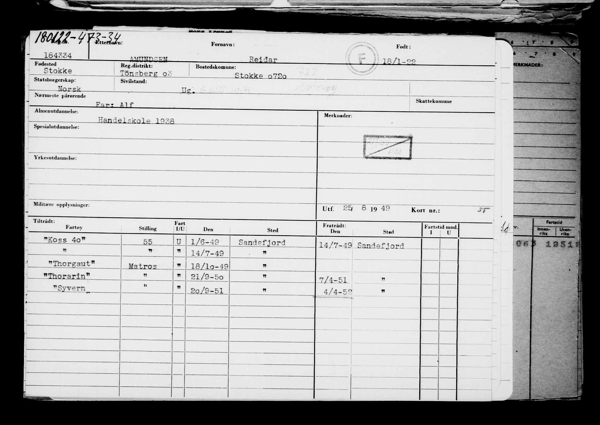 Direktoratet for sjømenn, AV/RA-S-3545/G/Gb/L0202: Hovedkort, 1922, p. 89